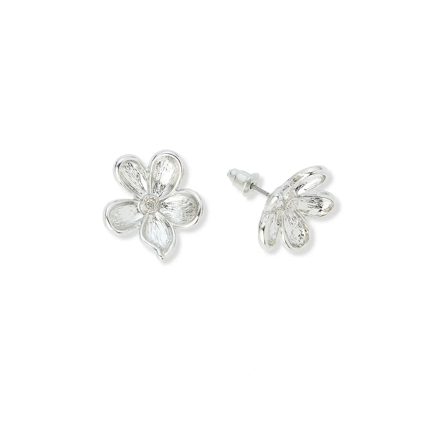 Silverfärgade örhängen blomma - 20 mm