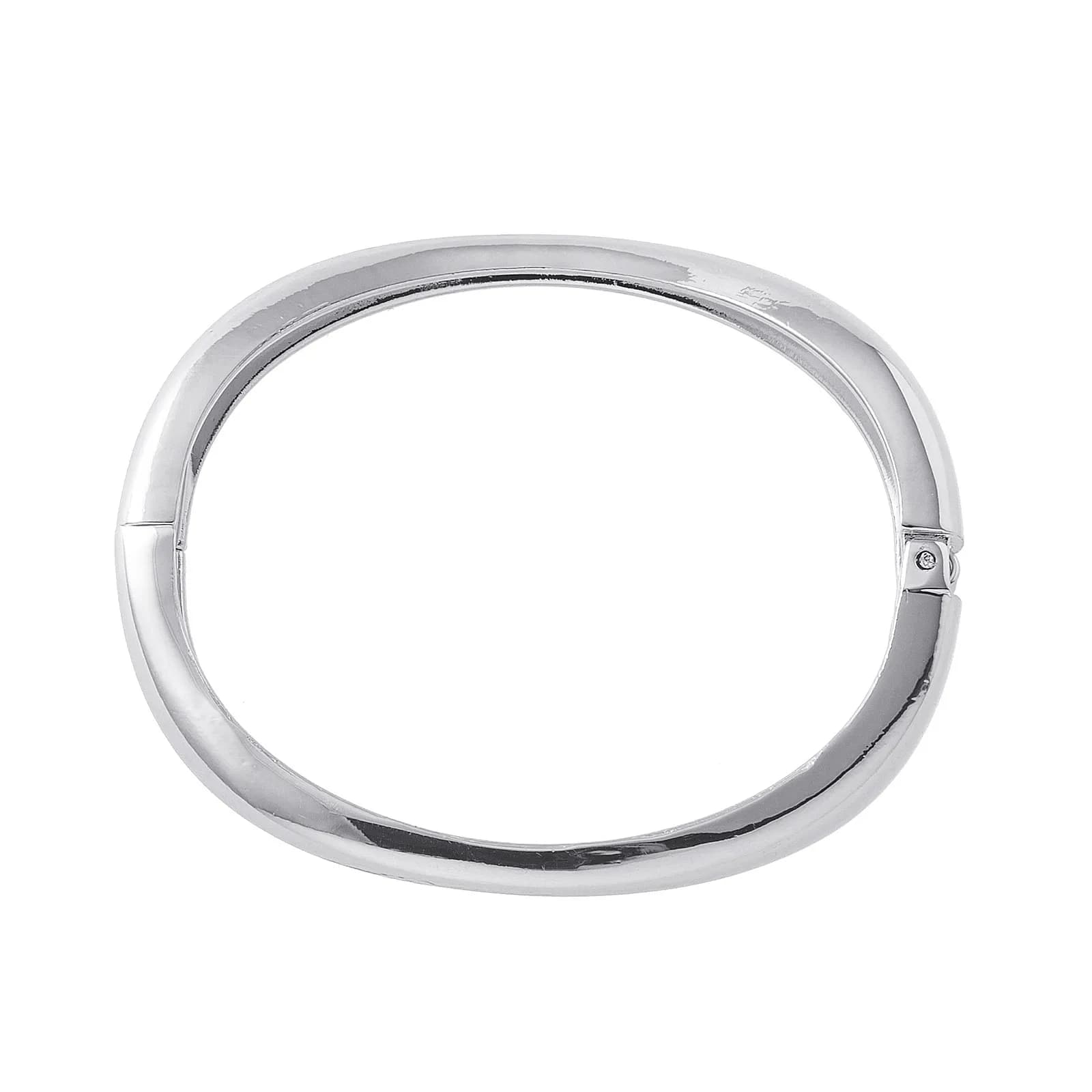 Silverfärgat armband, stelt med vågig form - 7x6 cm