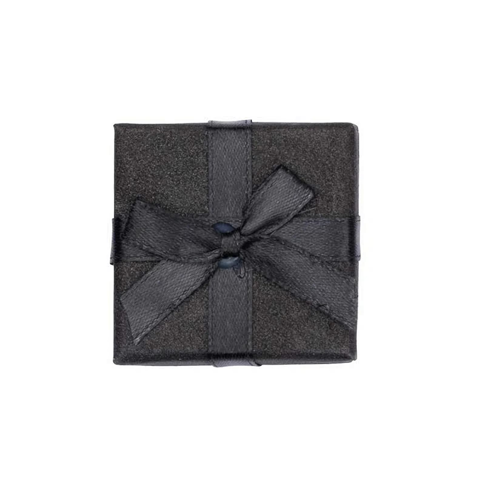 Presentask - svart glitter 5x5 cm