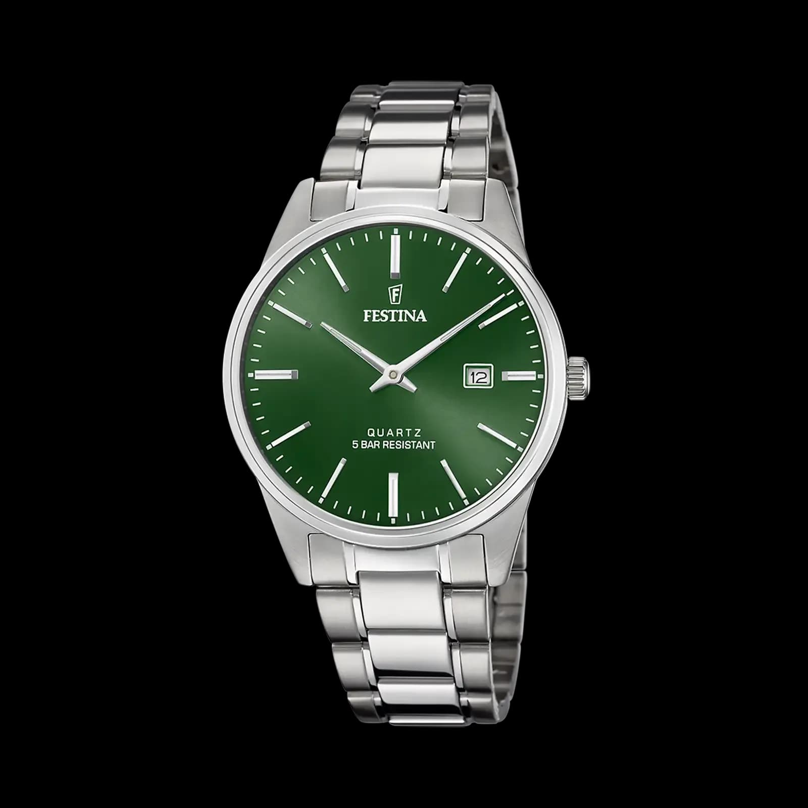 Festina Classic herrklocka grön/stål, metallband - F20511/5