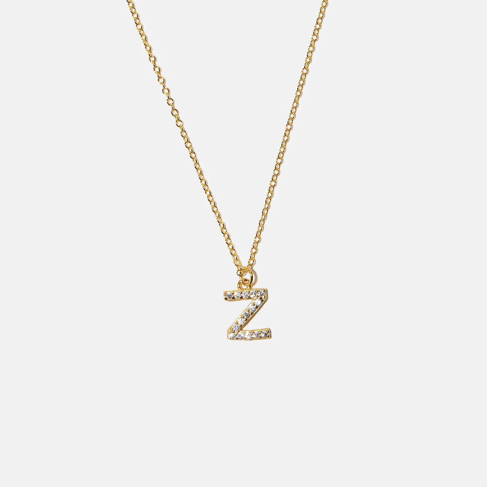 Guldpläterat halsband bokstav Z - 42+3 cm