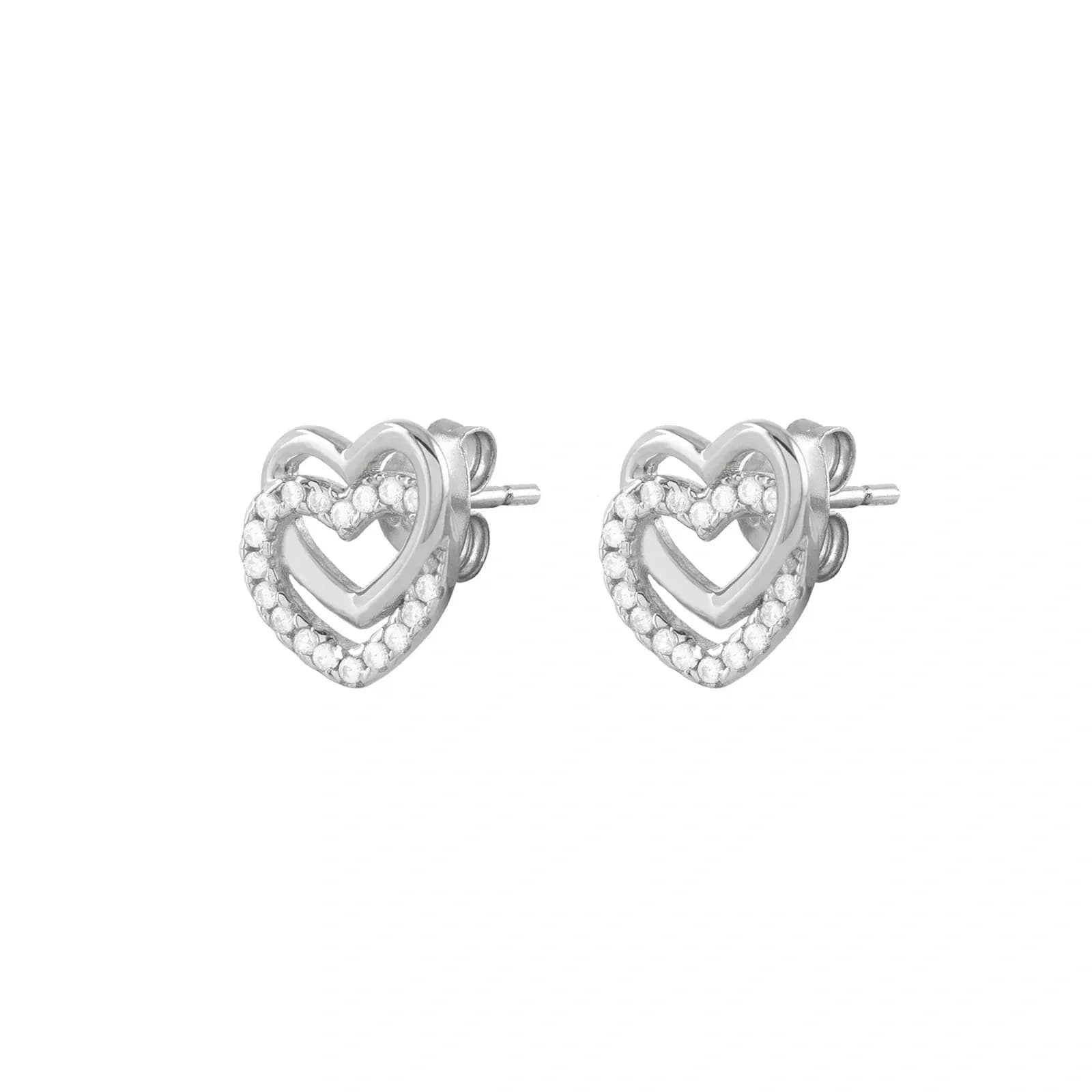 Örhängen äkta silver - hjärtan, 9mm