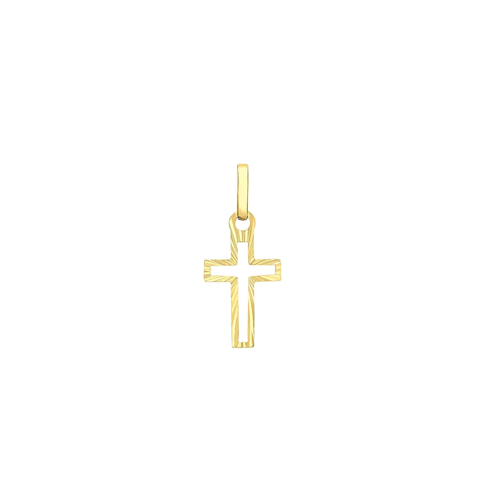 Hängsmycke 9k guld - öppet kors 21,5x9 mm