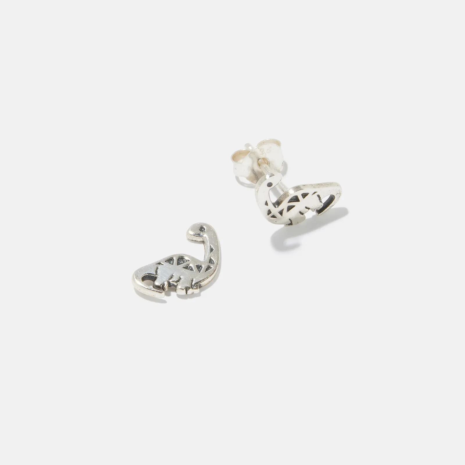 Silverörhängen för barn - studs dinosaurier