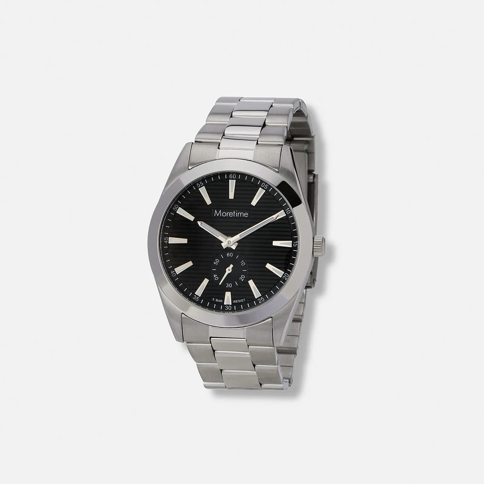Moretime herrklocka metallband svart/silver - 40 mm