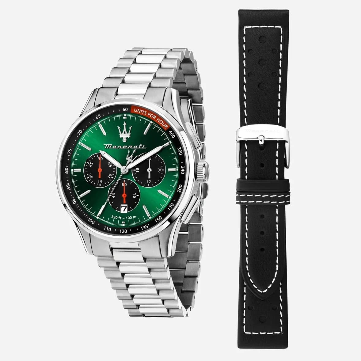 Maserati Sorpasso metallband grön/stål - R8873624002