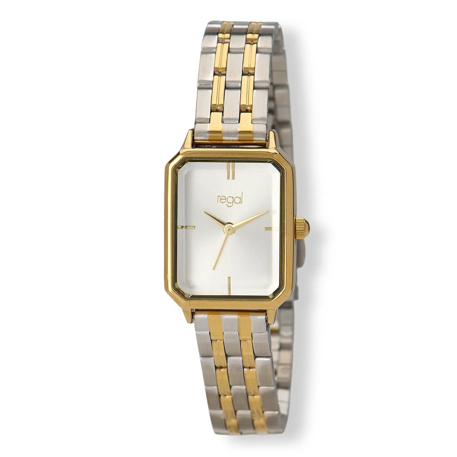 Regal rektangulär dam silver/bicolor, metallband - R89916-632