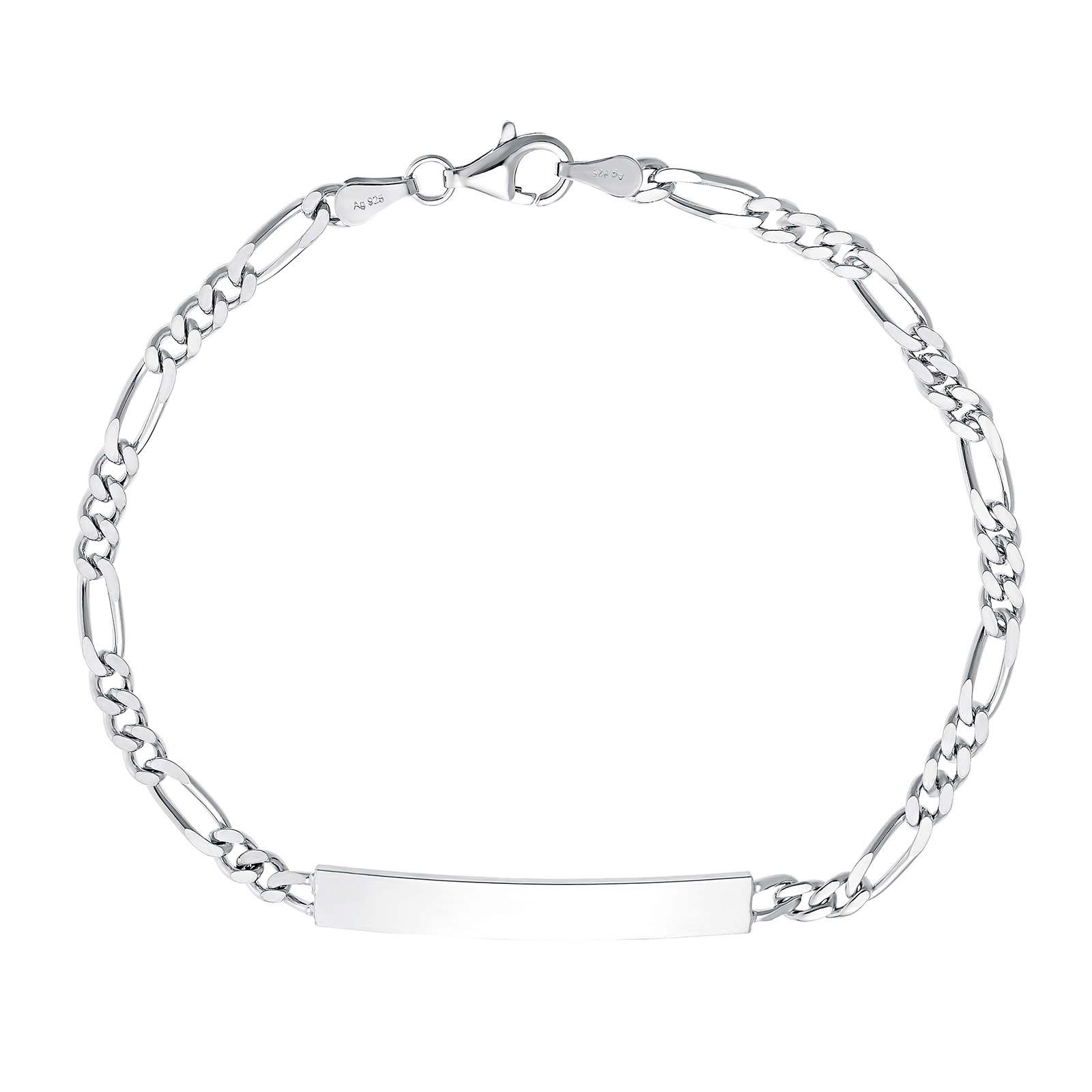 Armband 925 Sterling Silver - figarolänk 19 cm