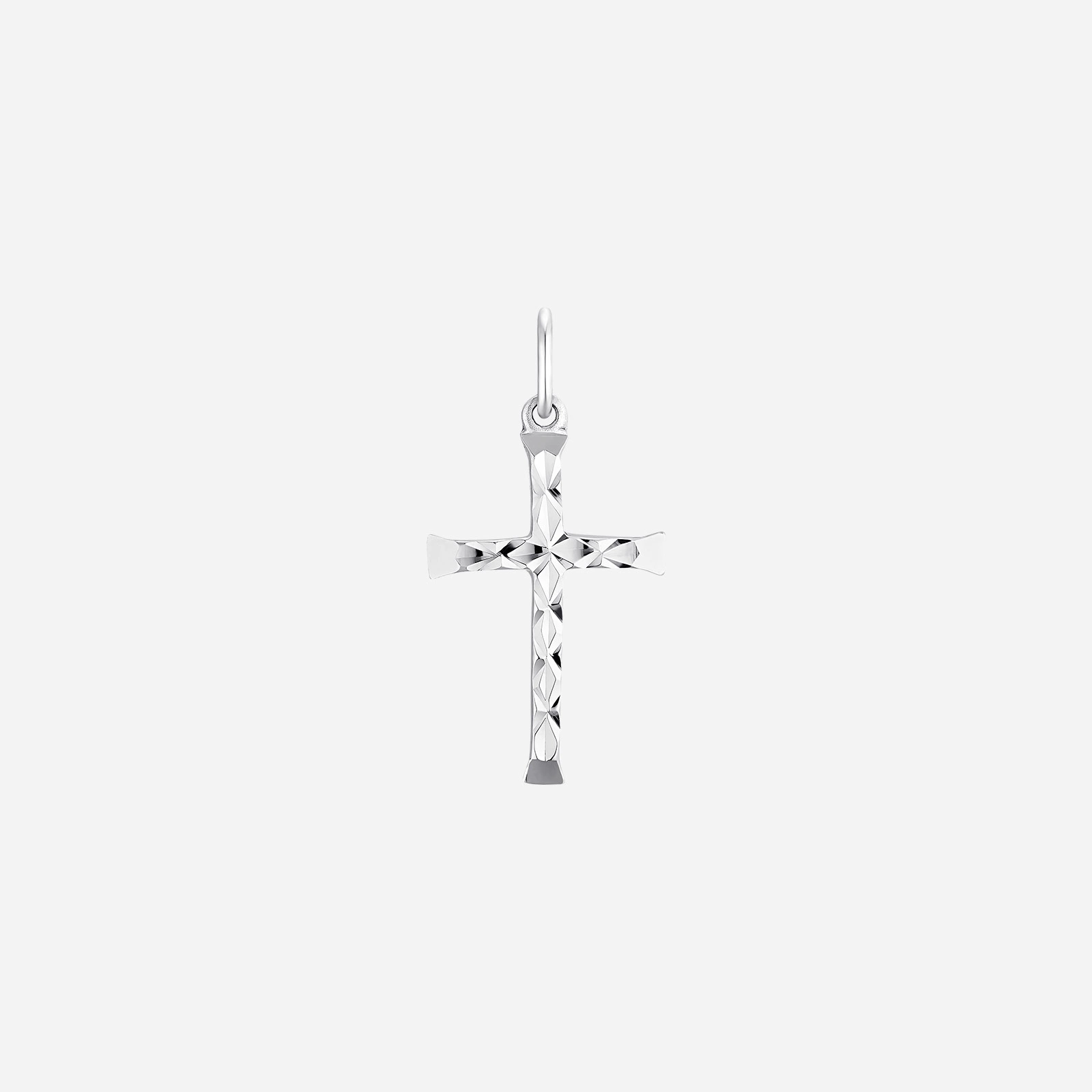 Hängsmycke i äkta silver – facetterat kors 25 mm