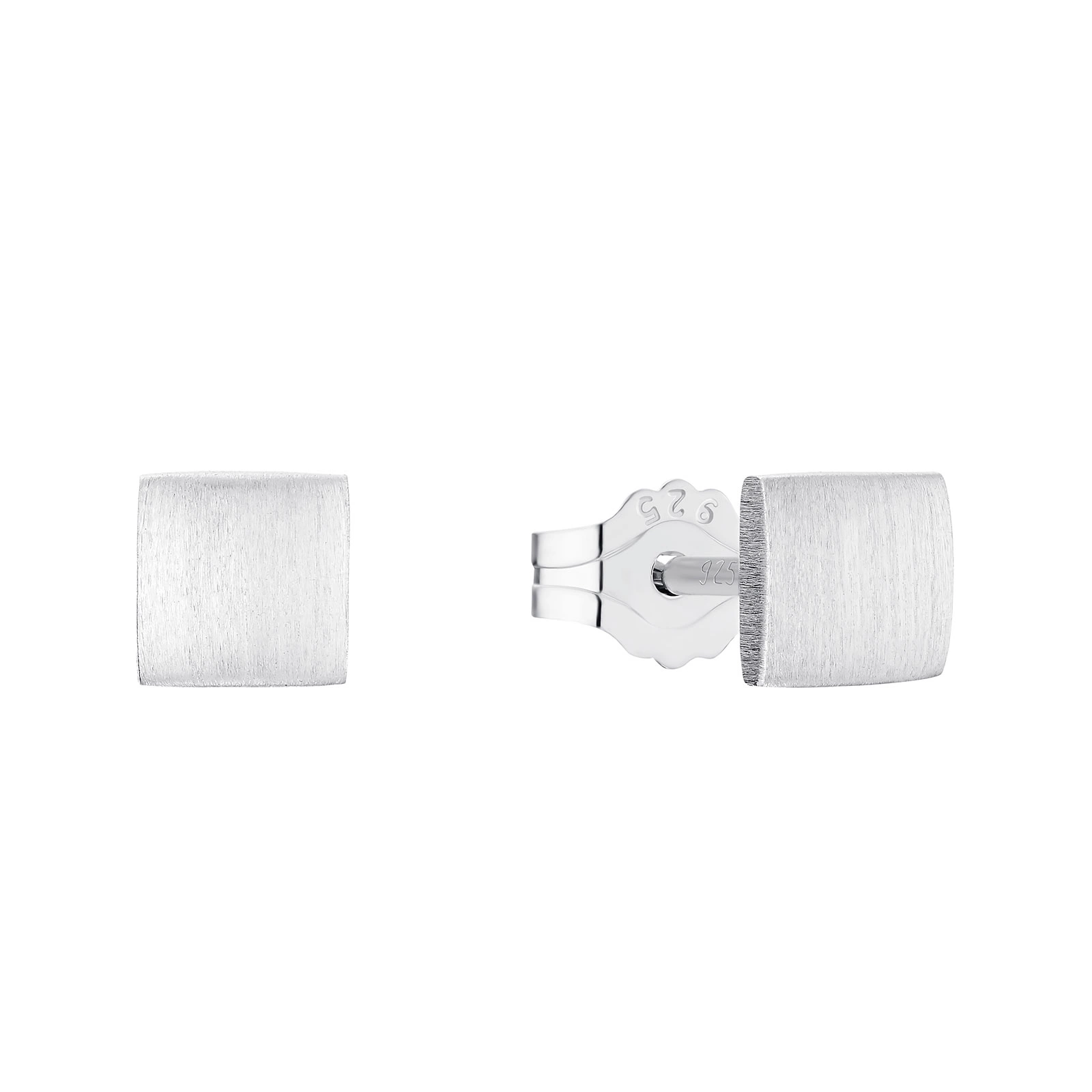 Silverörhängen – kvadratiska studs 14 mm