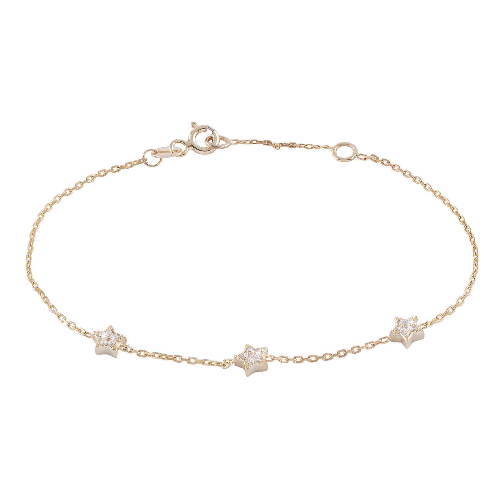 Förgyllt silverarmband - 16-18 cm