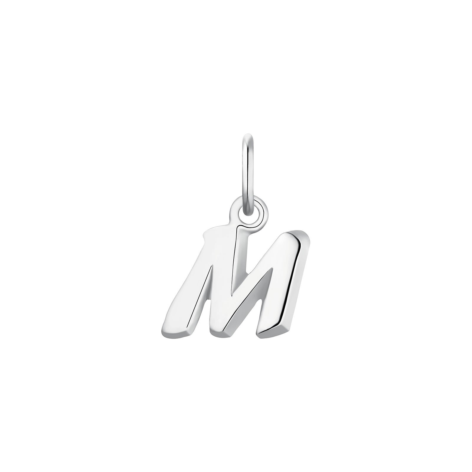Hängsmycke i äkta silver - bokstav M, 10 mm