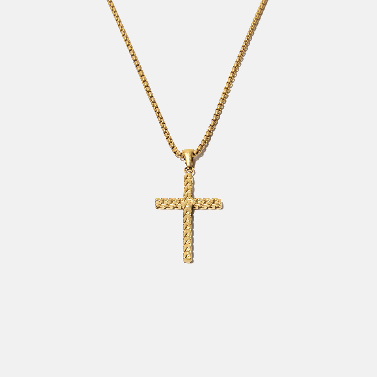 URBAN STORY Stålhalsband herr kors – 60 cm