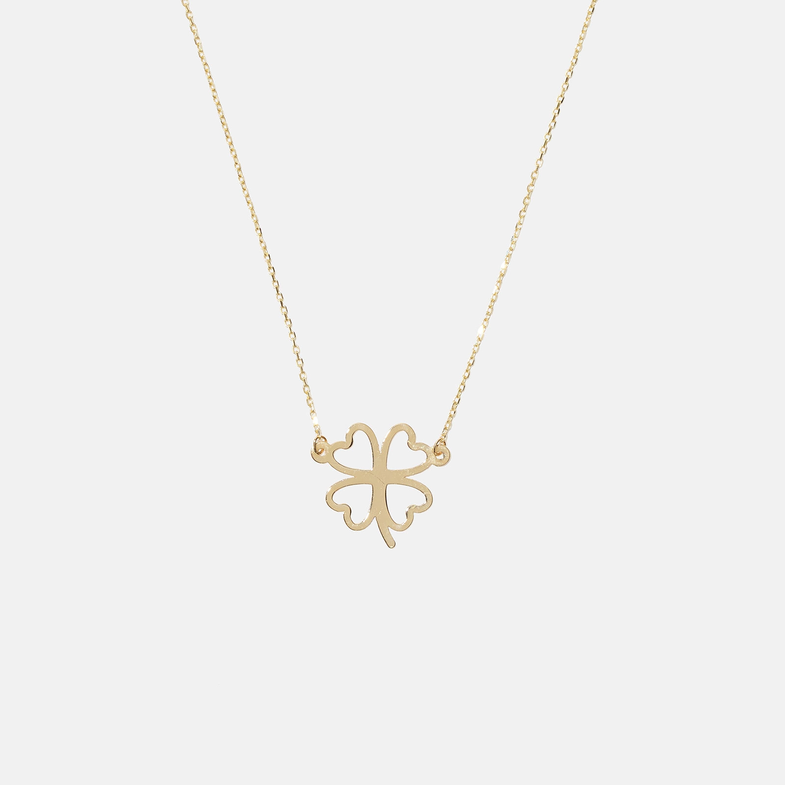 Halsband 18k guld, fyrklöver - 42+3 cm