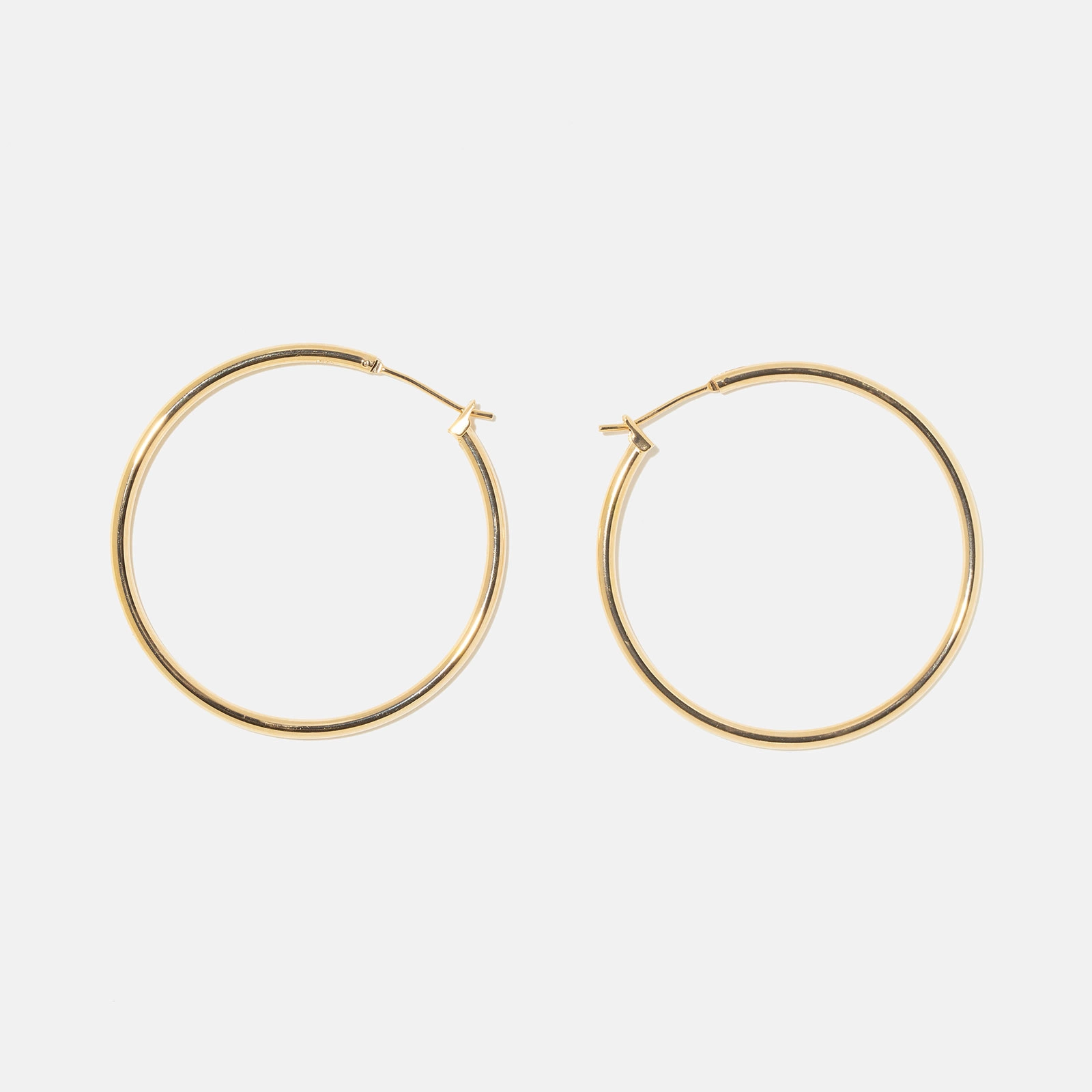 18k guldpläterade örhängen – hoops 40 mm