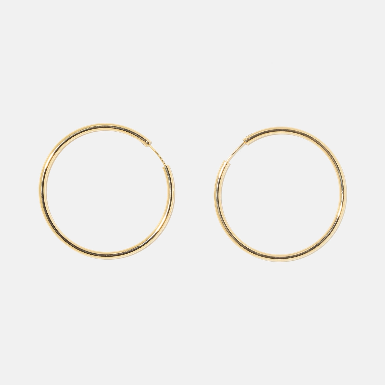 18k guldpläterade örhängen – hoops 35 mm