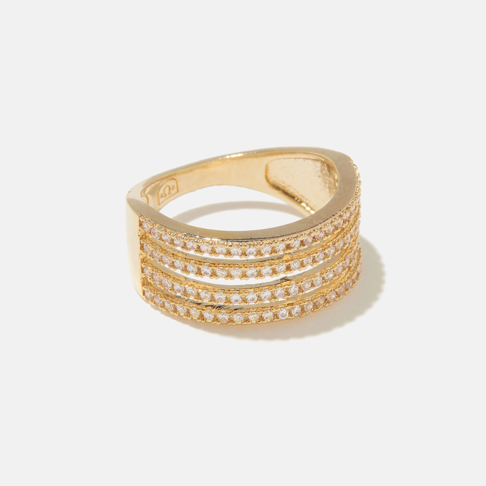18k guldpläterad ring - 4 rader