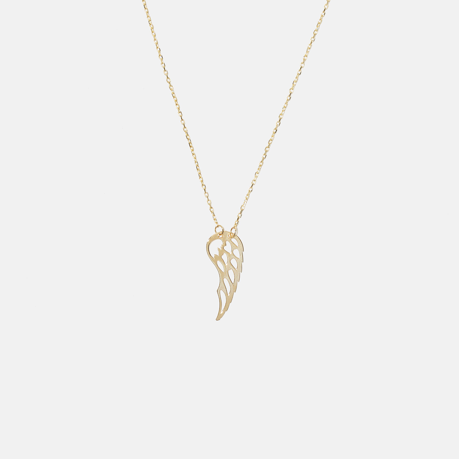 Halsband 18k guld, änglavinge - 42+3 cm
