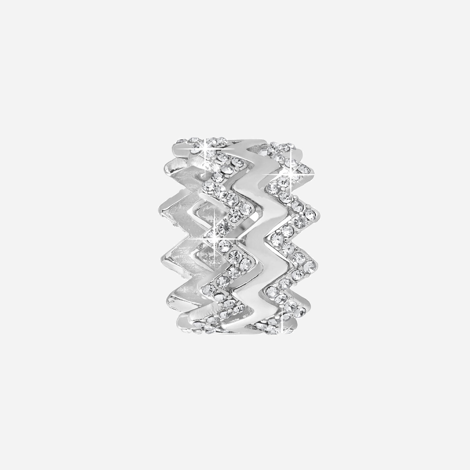 MONTINI 3-pack vågiga ringar – silverfärg