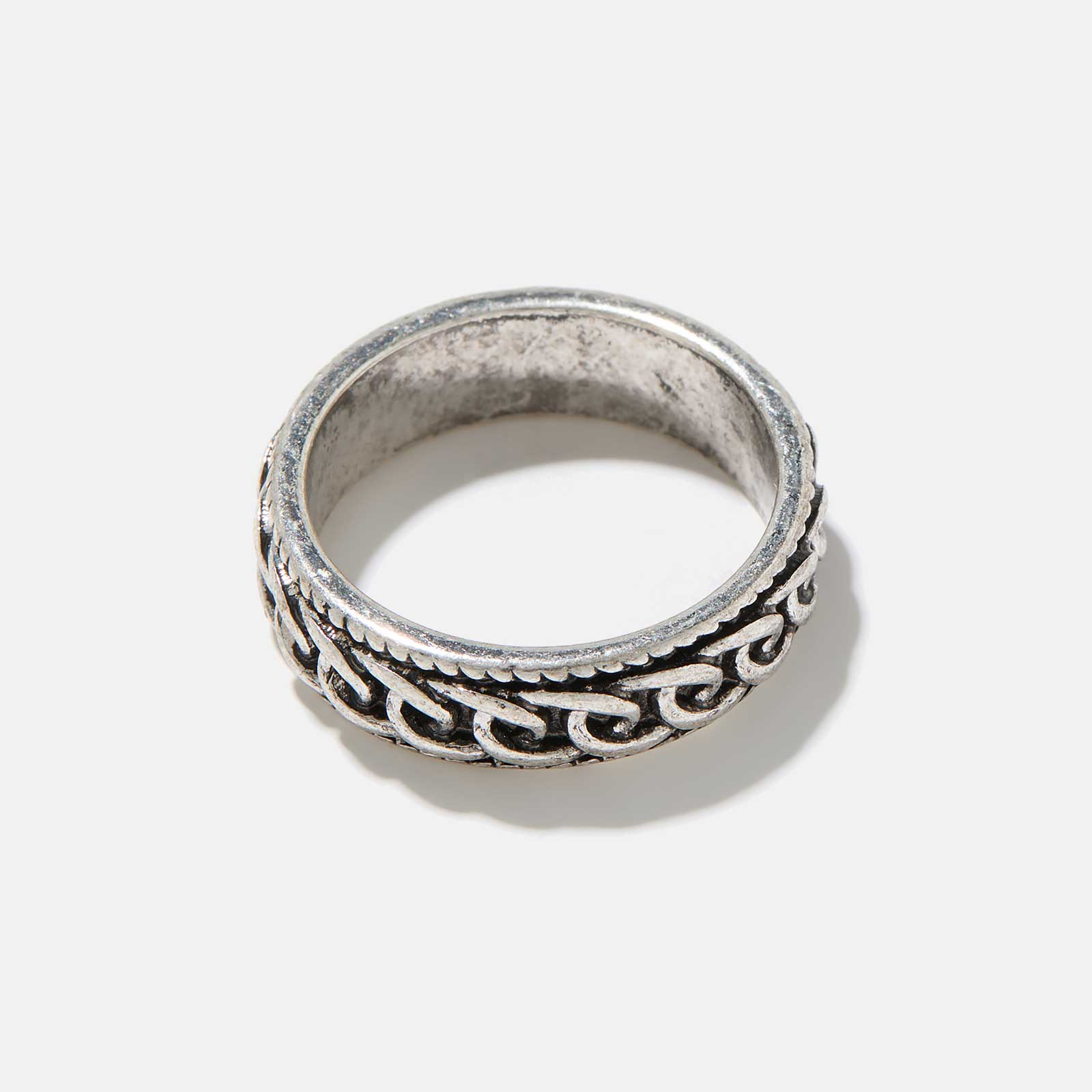 MONTINI Silverfärgad ring herr – mönstrad