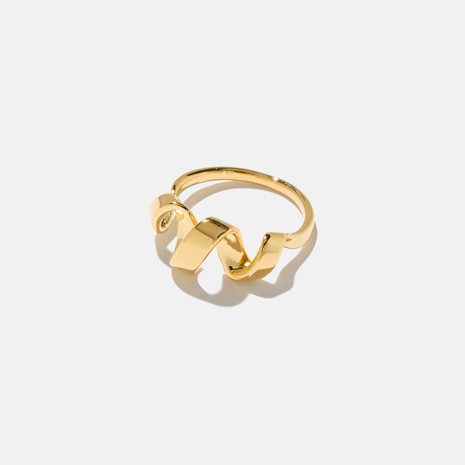 SILVER 925 Guldpläterad ring äkta silver – twisted