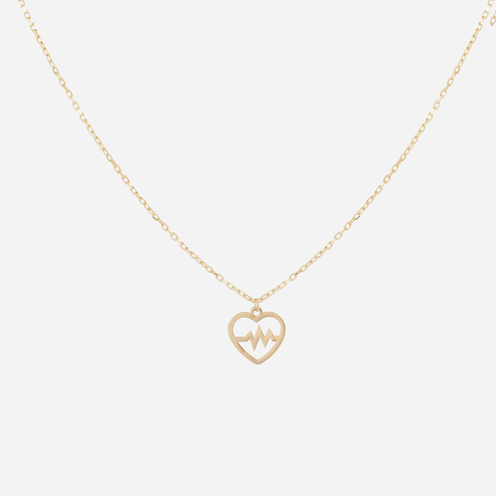 Förgyllt silverhalsband - hjärtslag