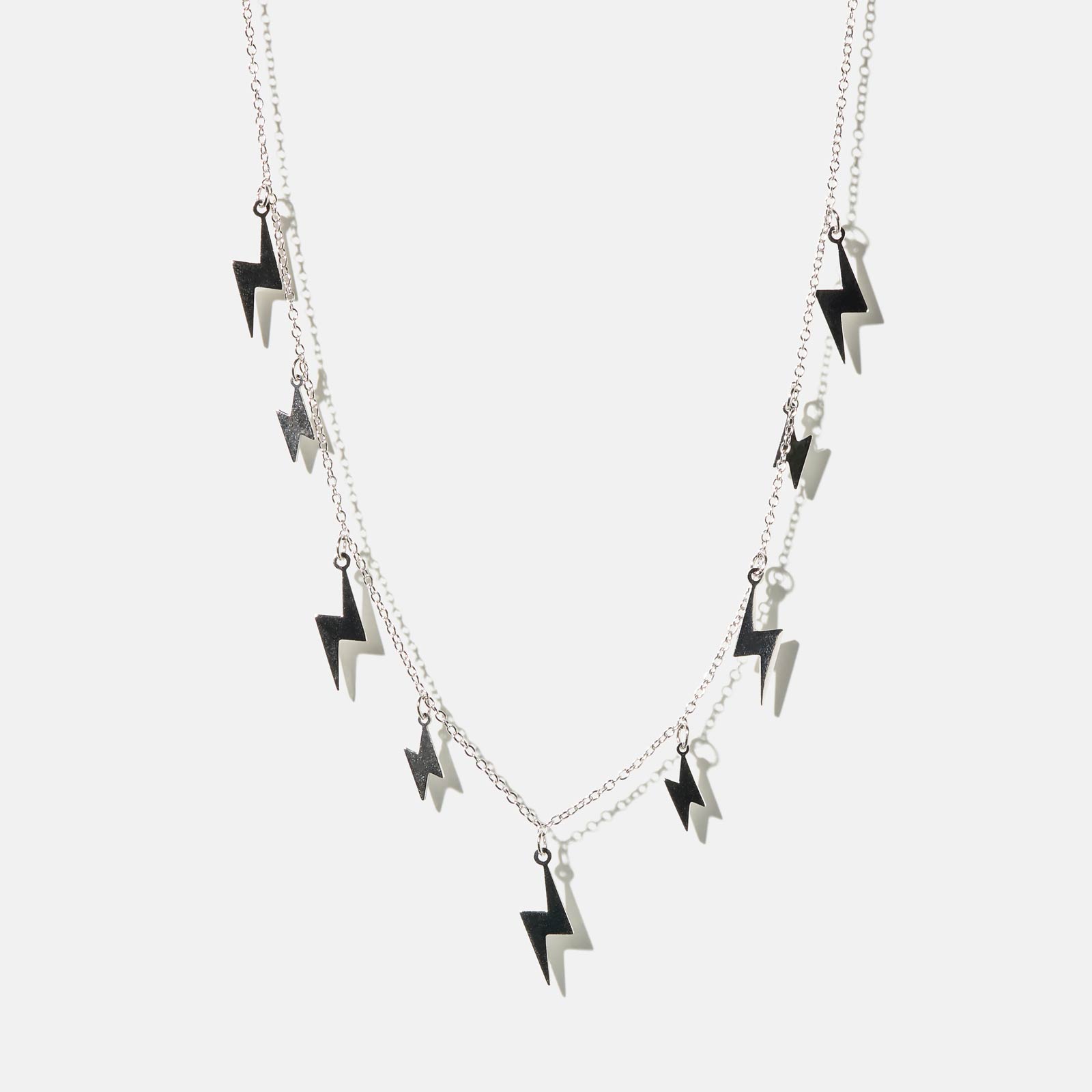 Halsband i äkta silver – blixtar 36-42 cm