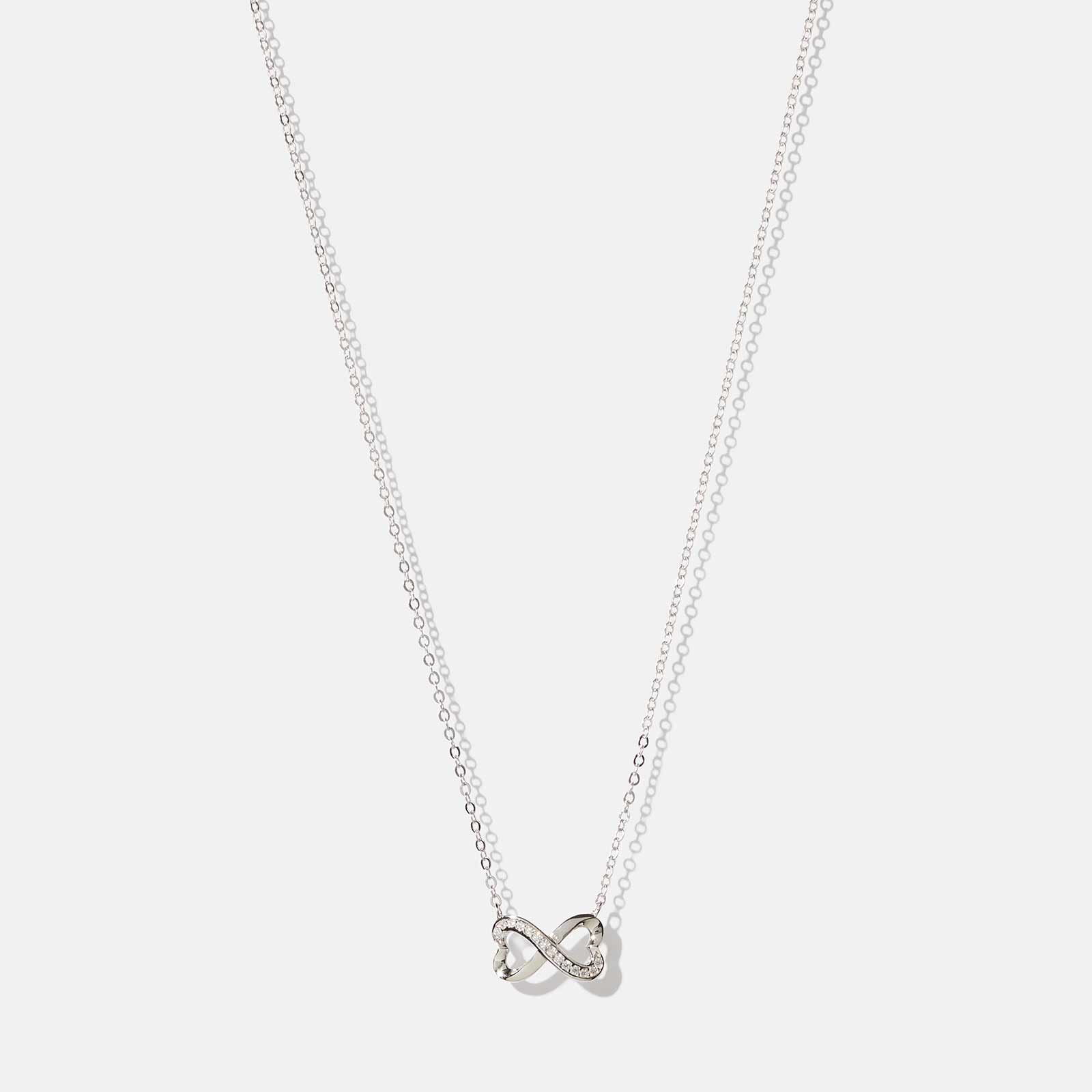 Halsband i äkta silver – infinitysybol/hjärtan 42+3cm