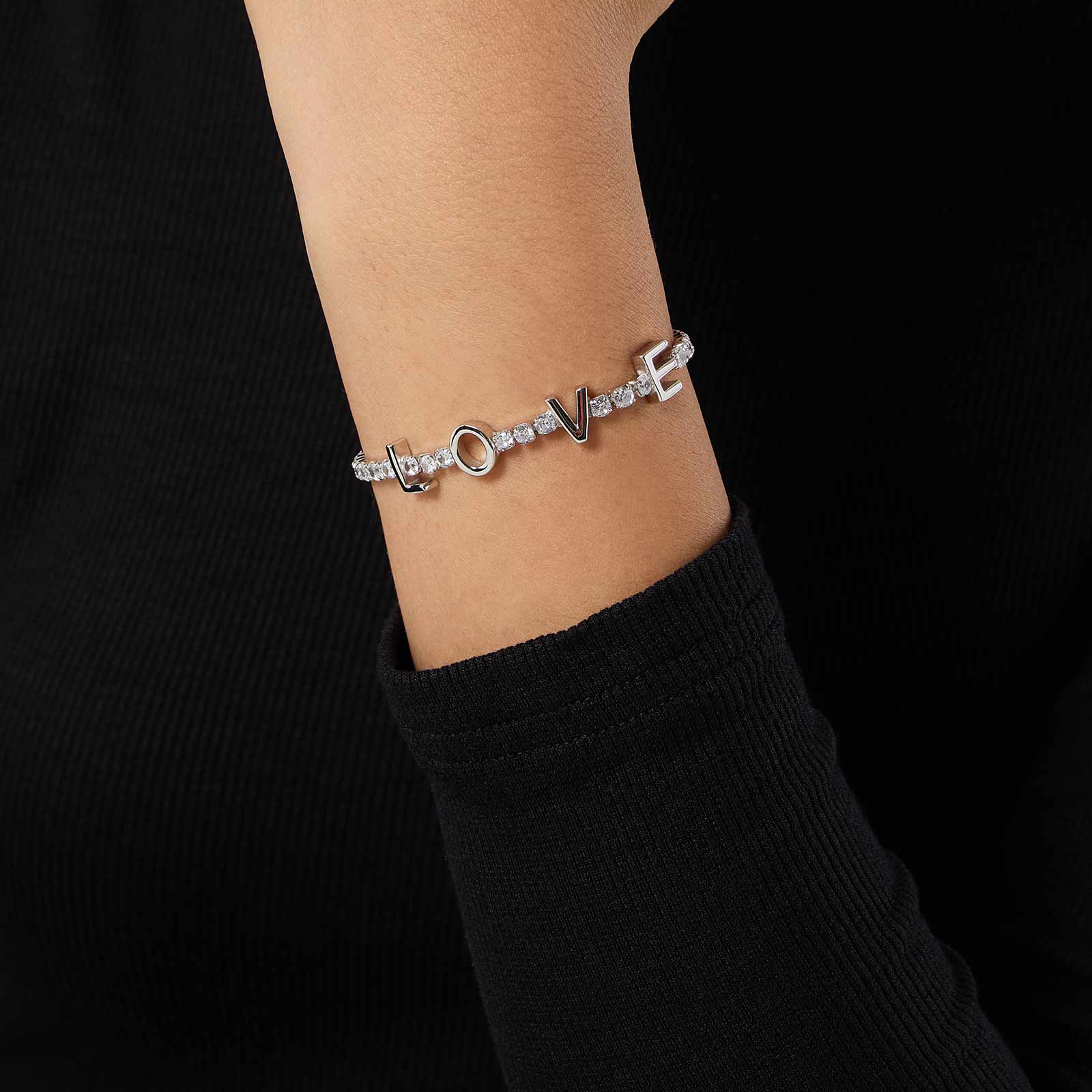 Armband i äkta silver - tennisarmband LOVE