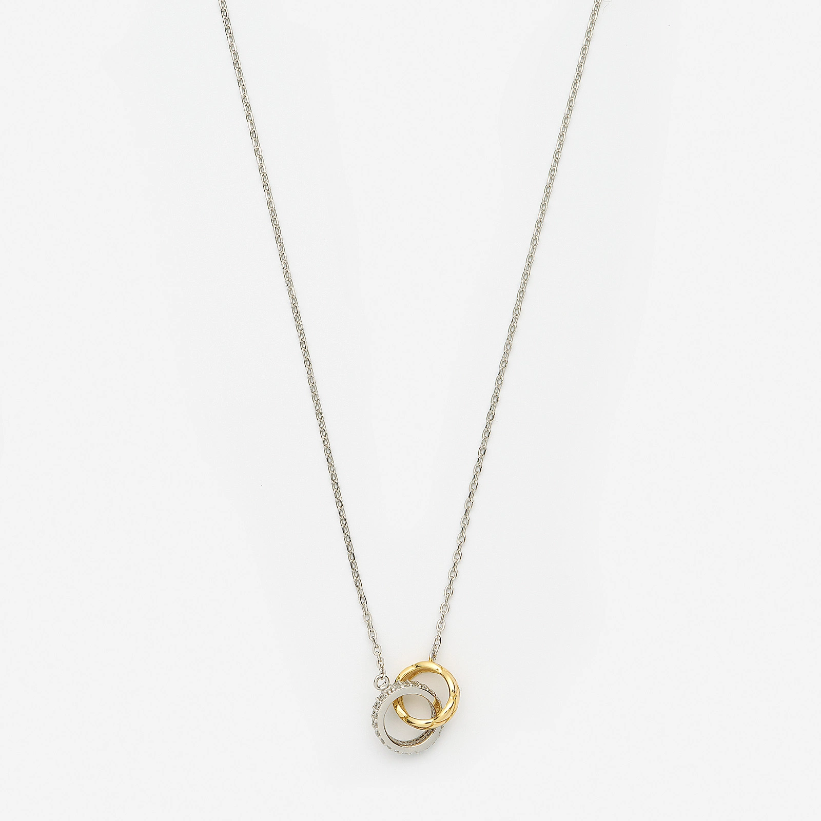 SILVER 925 Halsband i silver – bicolorhänge ringar