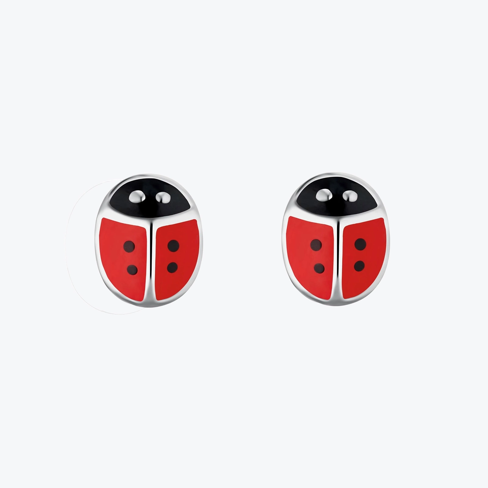 Grace Silverörhängen – Studs nyckelpigor 5 mm