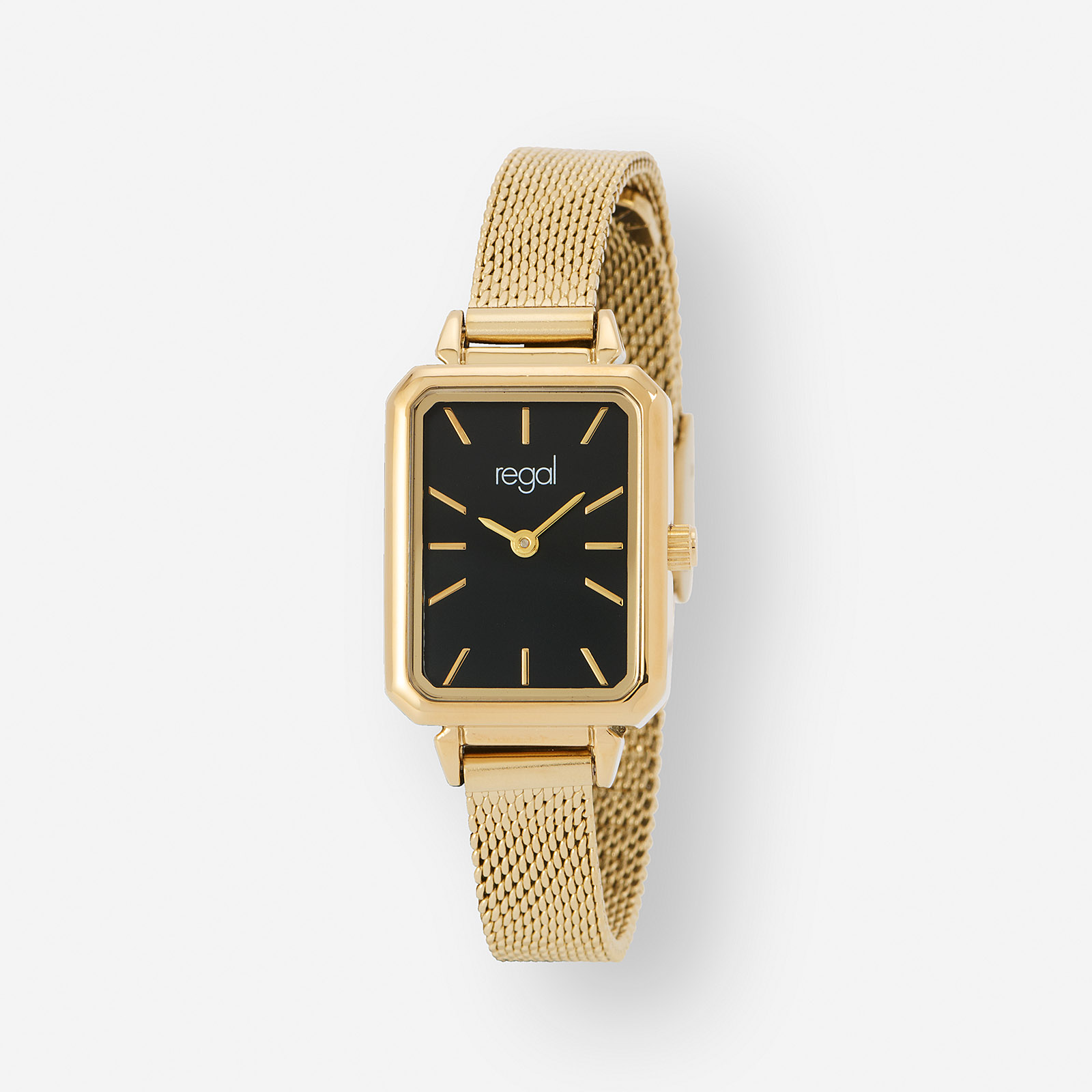 Regal damklocka – meshband guld/svart 21×28 mm