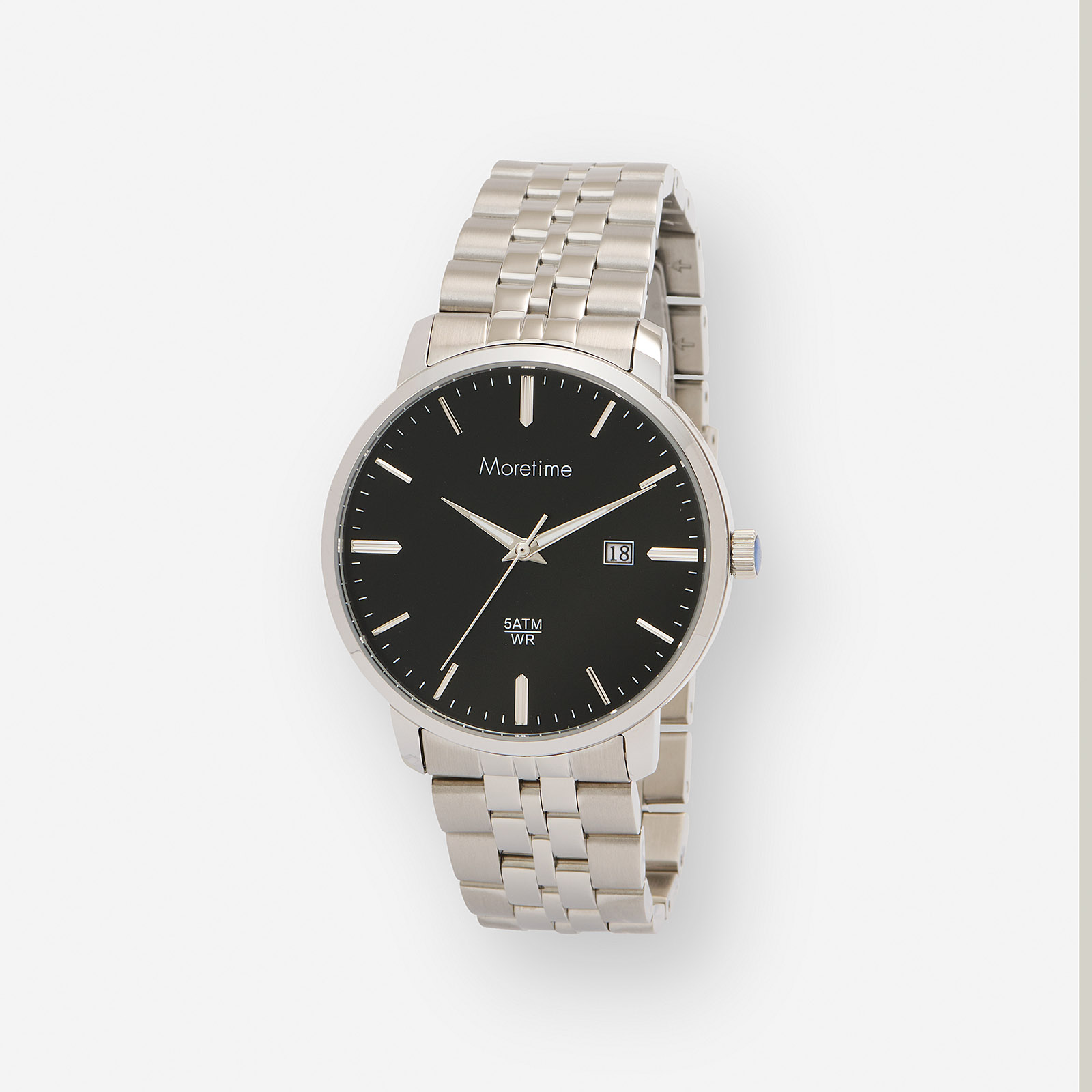 Moretime herrklocka – svart/stålband 40mm