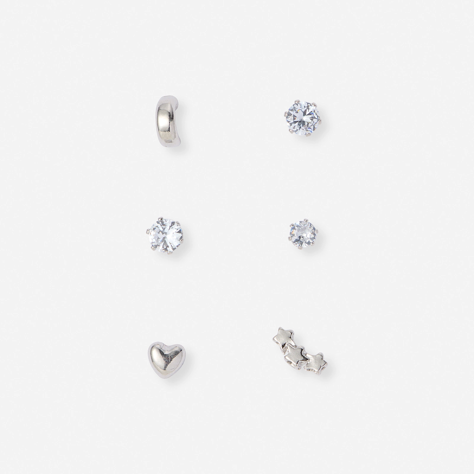 6 silverfärgade studs - olika motiv 3