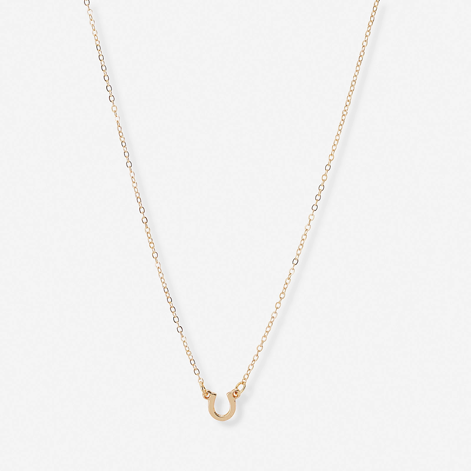 Guldfärgat halsband, hästsko, 43+7cm