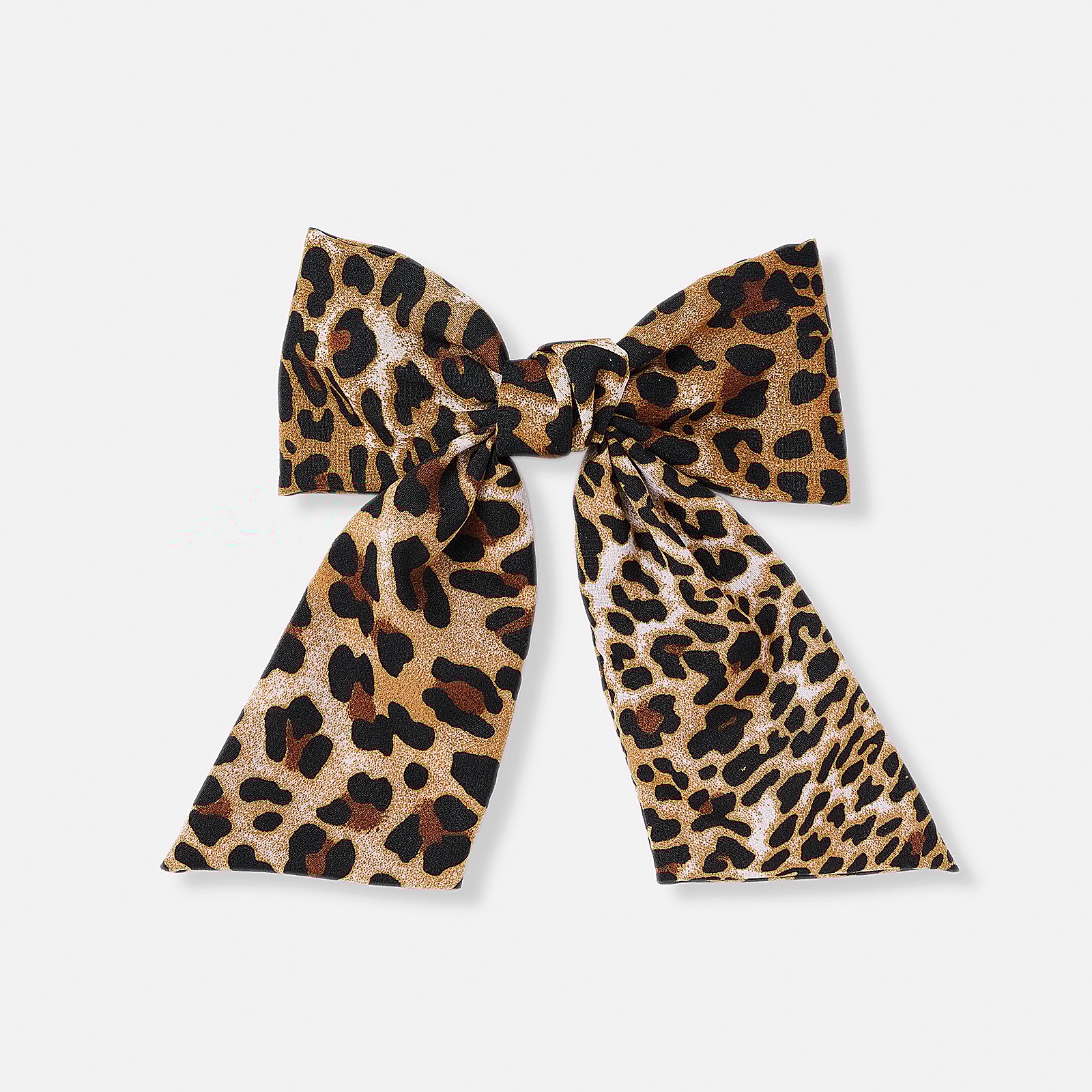 Leopardfärgat hårspänne med rosett