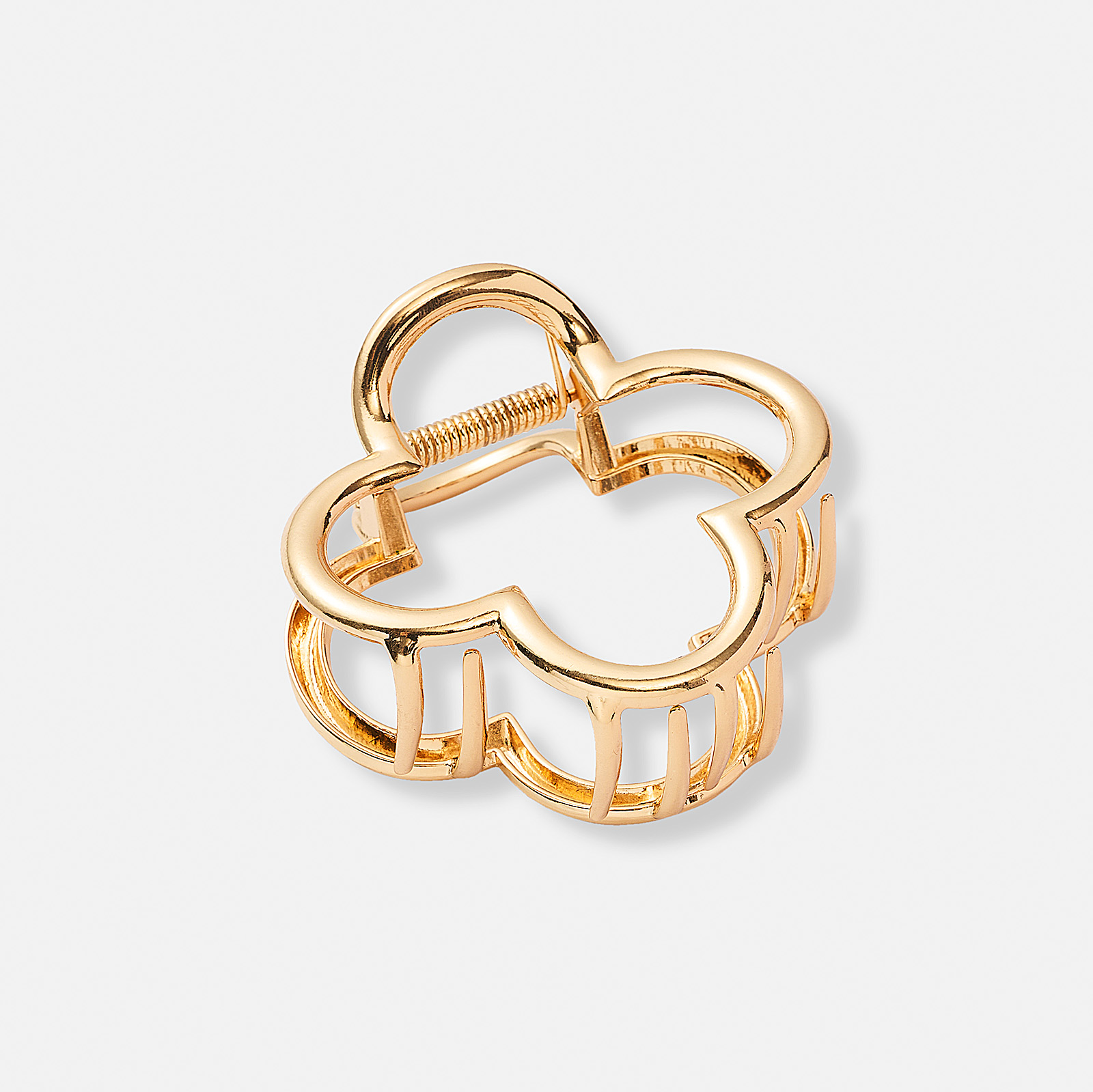 Guldfärgad hårklämma - blomma, 8,5cm