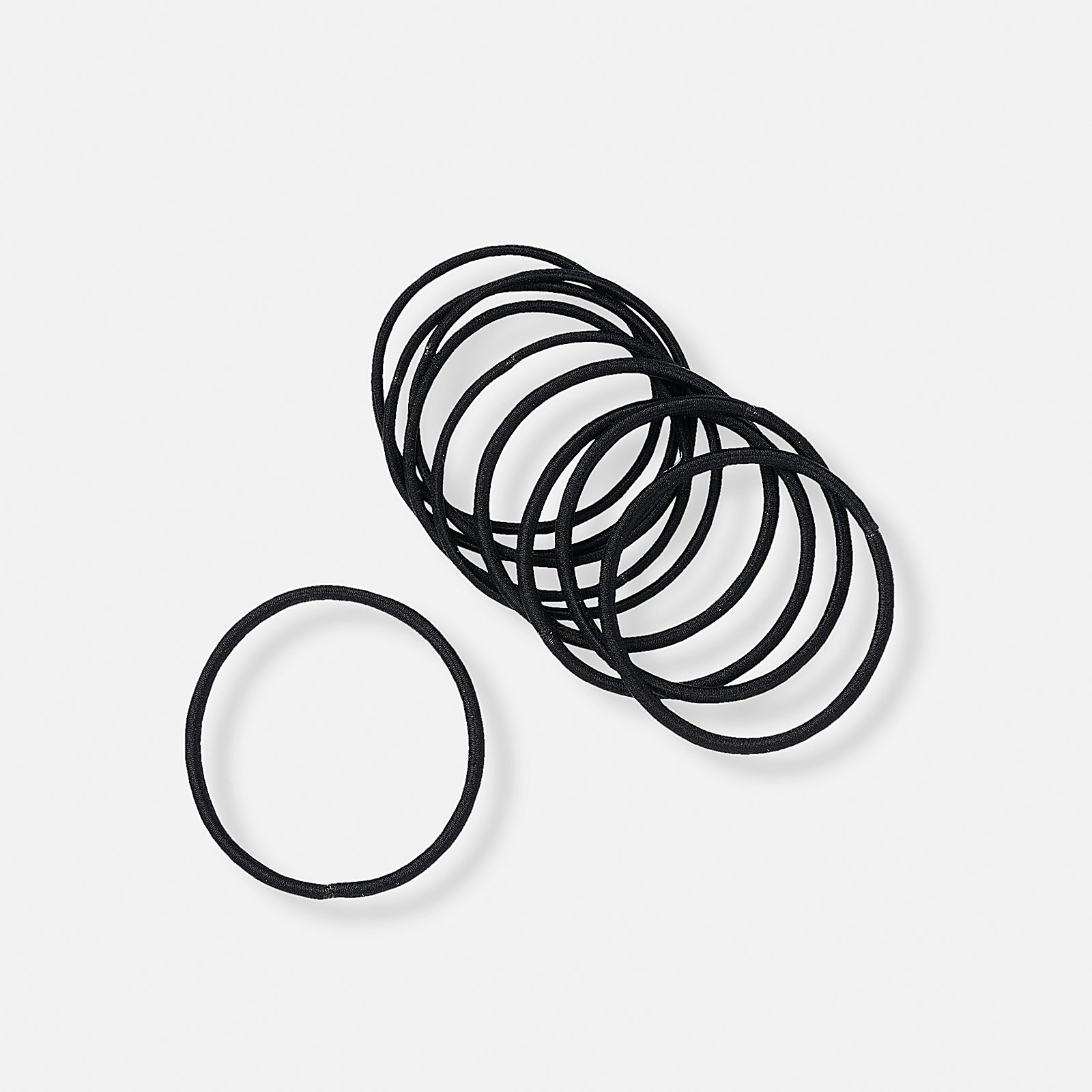 10-pack svarta hårsnoddar utan metall