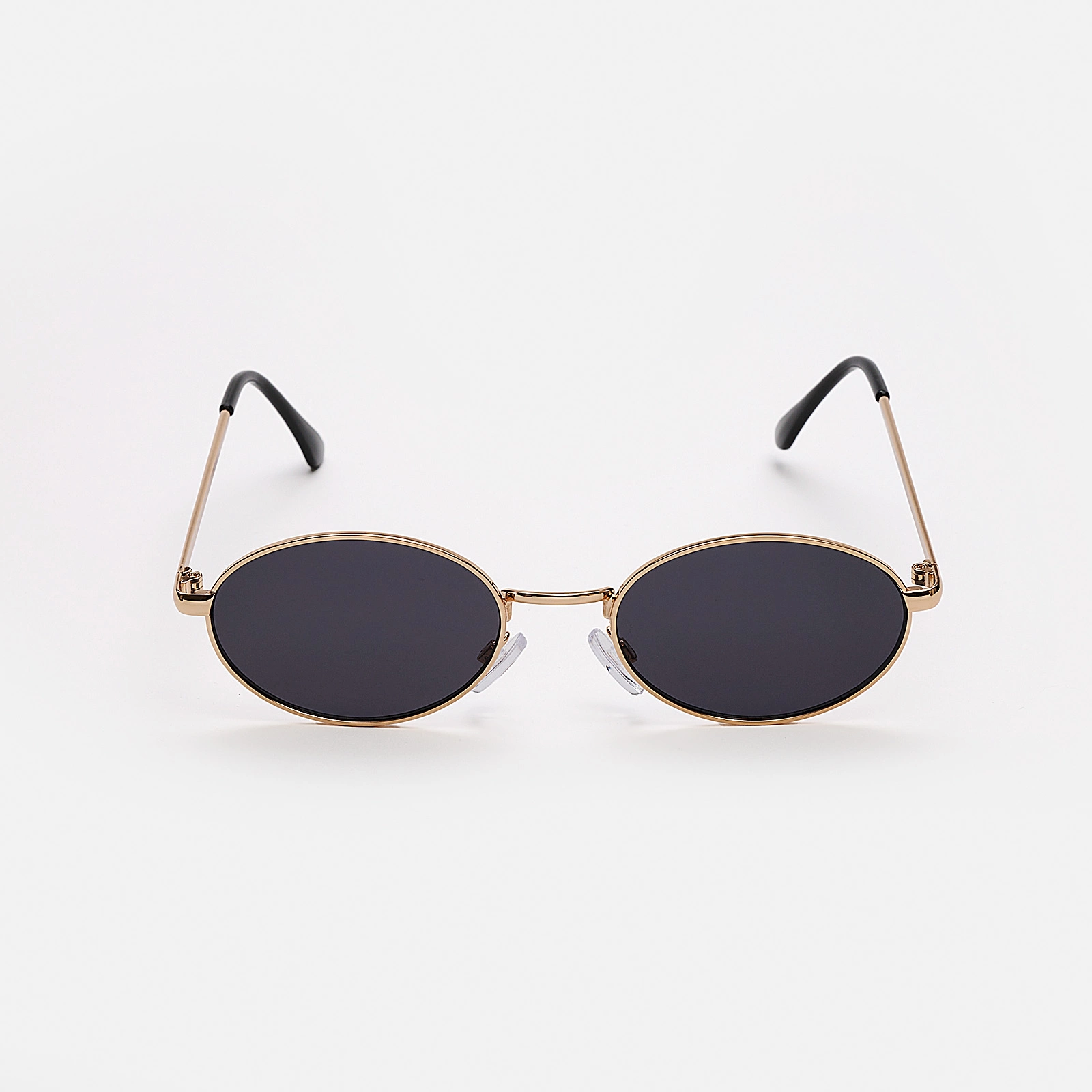 Solglasögon unisex Oval svart glas & guldton