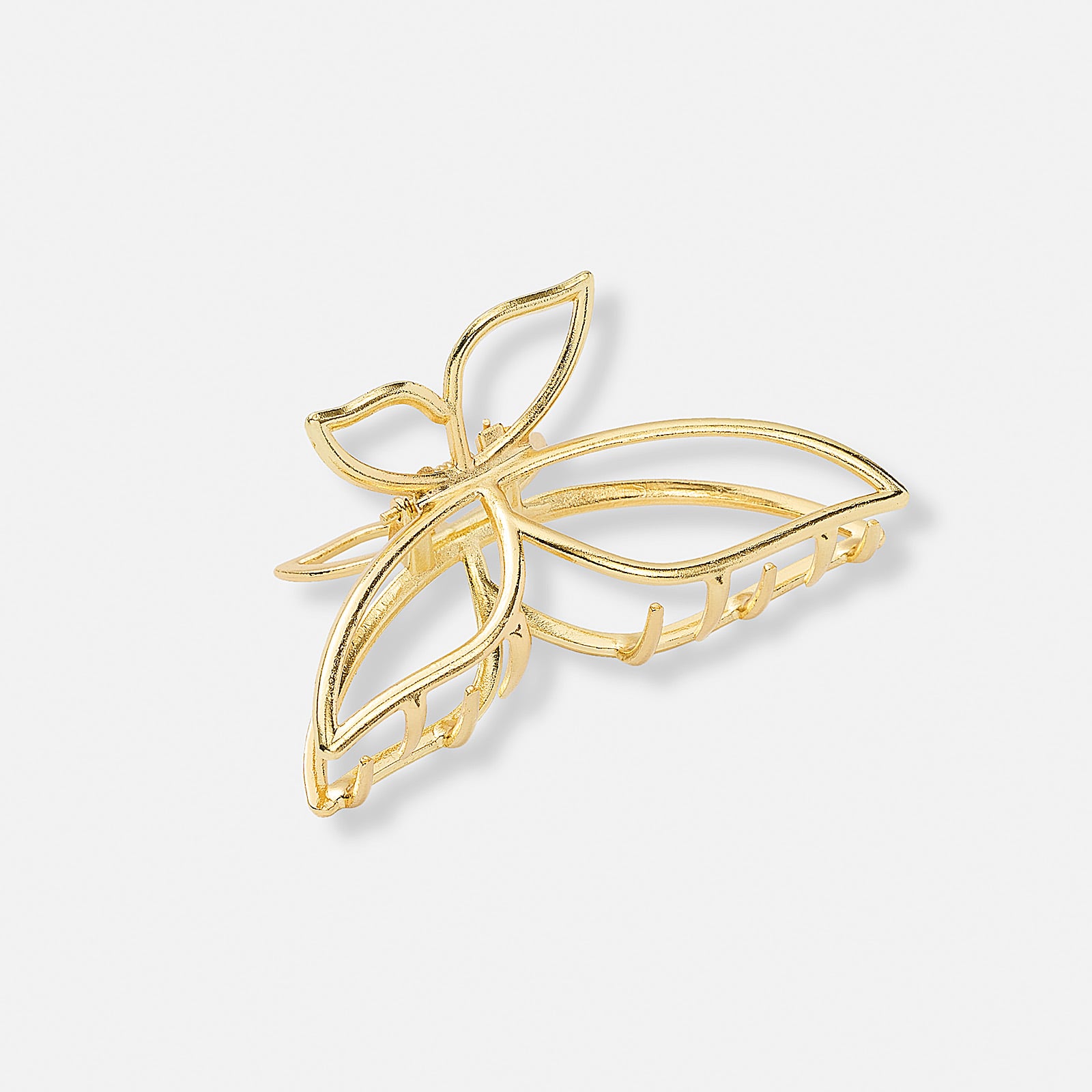 Guldfärgad hårklämma - fjäril, 7,5 cm