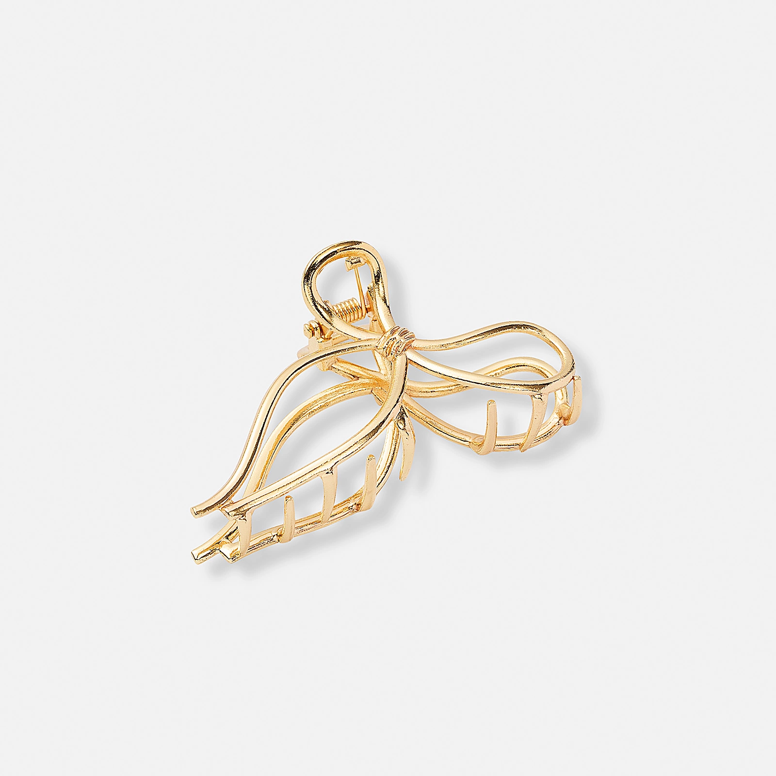 Guldfärgad hårklämma - rosett, 7,5 cm