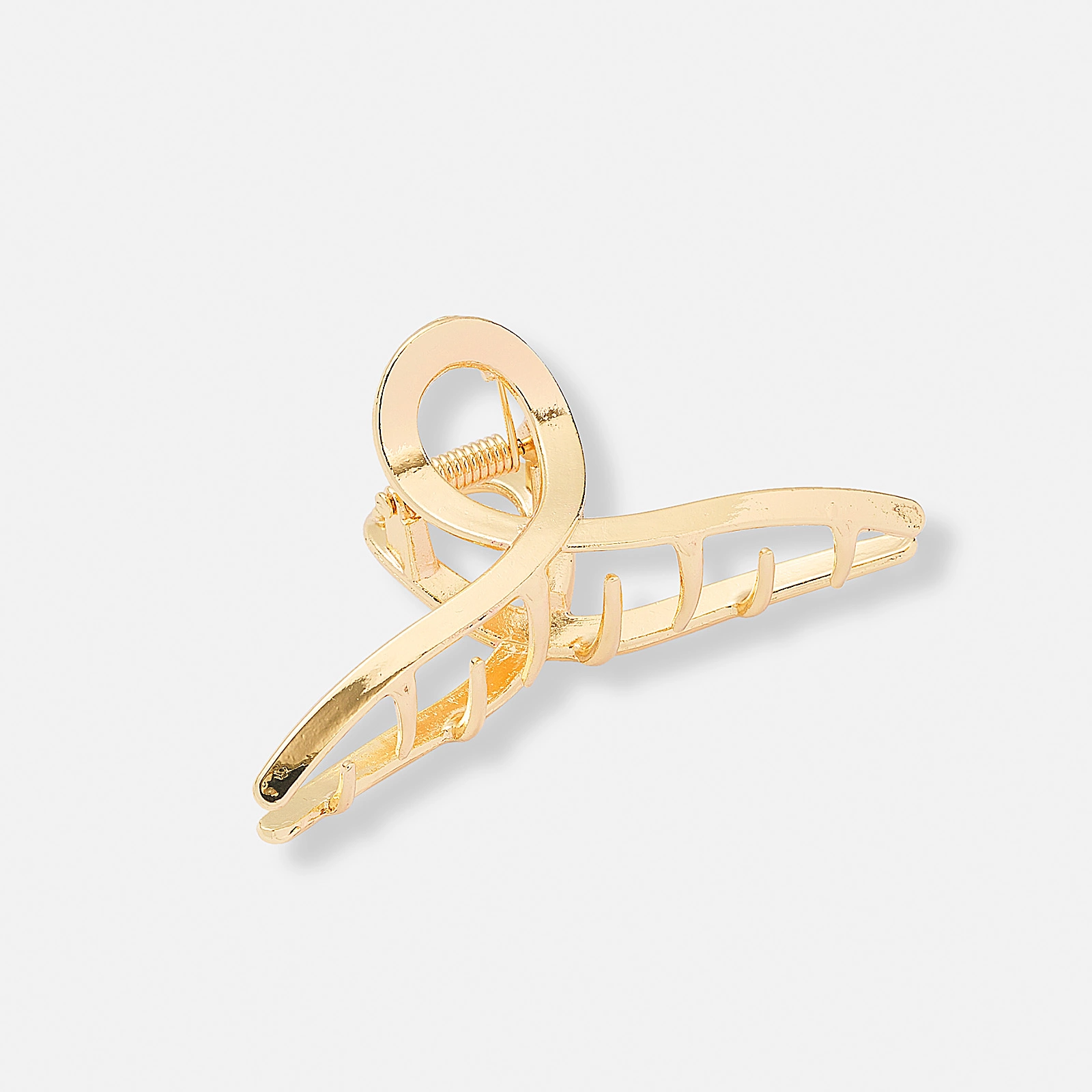 Guldfärgad hårklämma - ögla, 7,5 cm