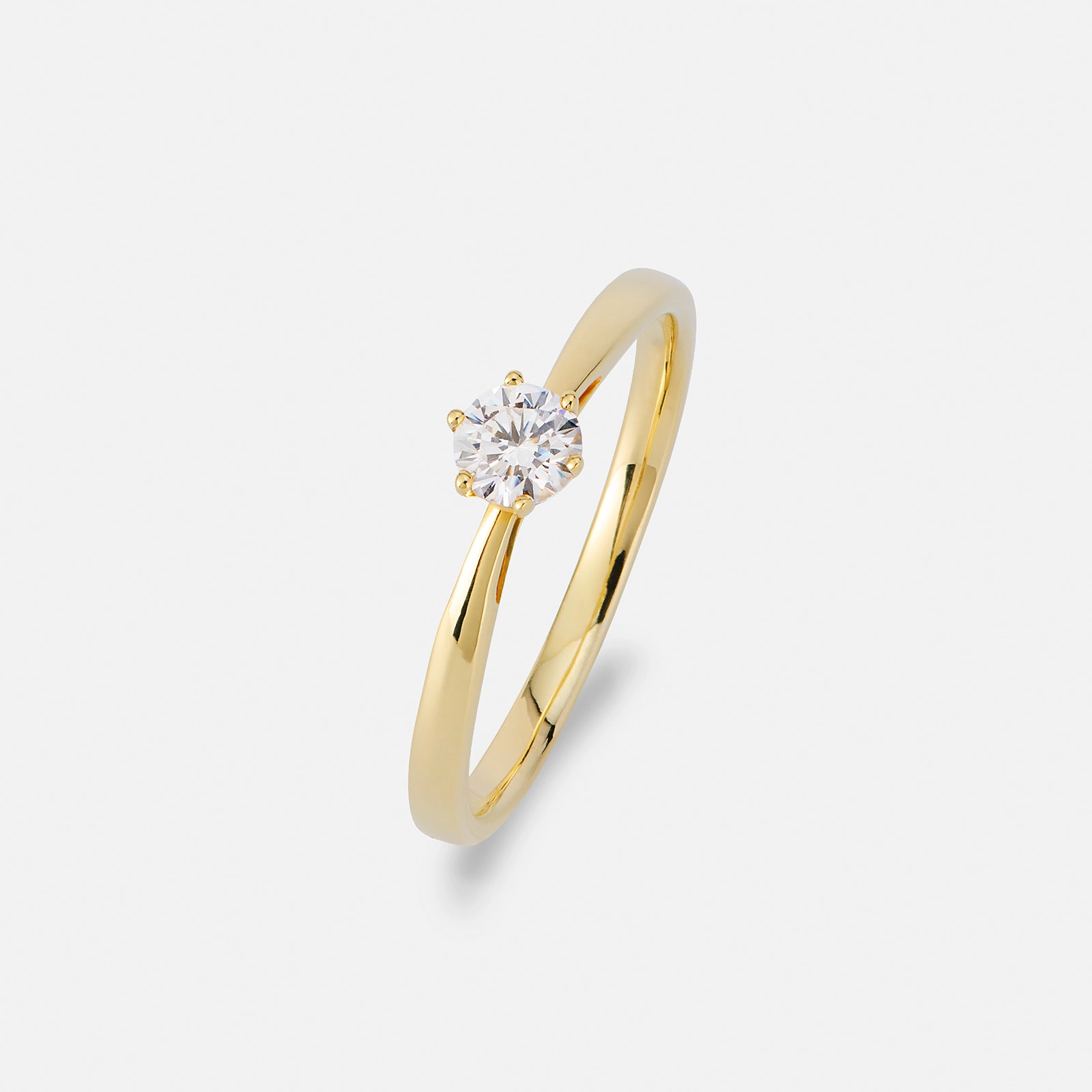 Solitärring 18k guld med 0,3 ct labbodlad diamant - 15,5