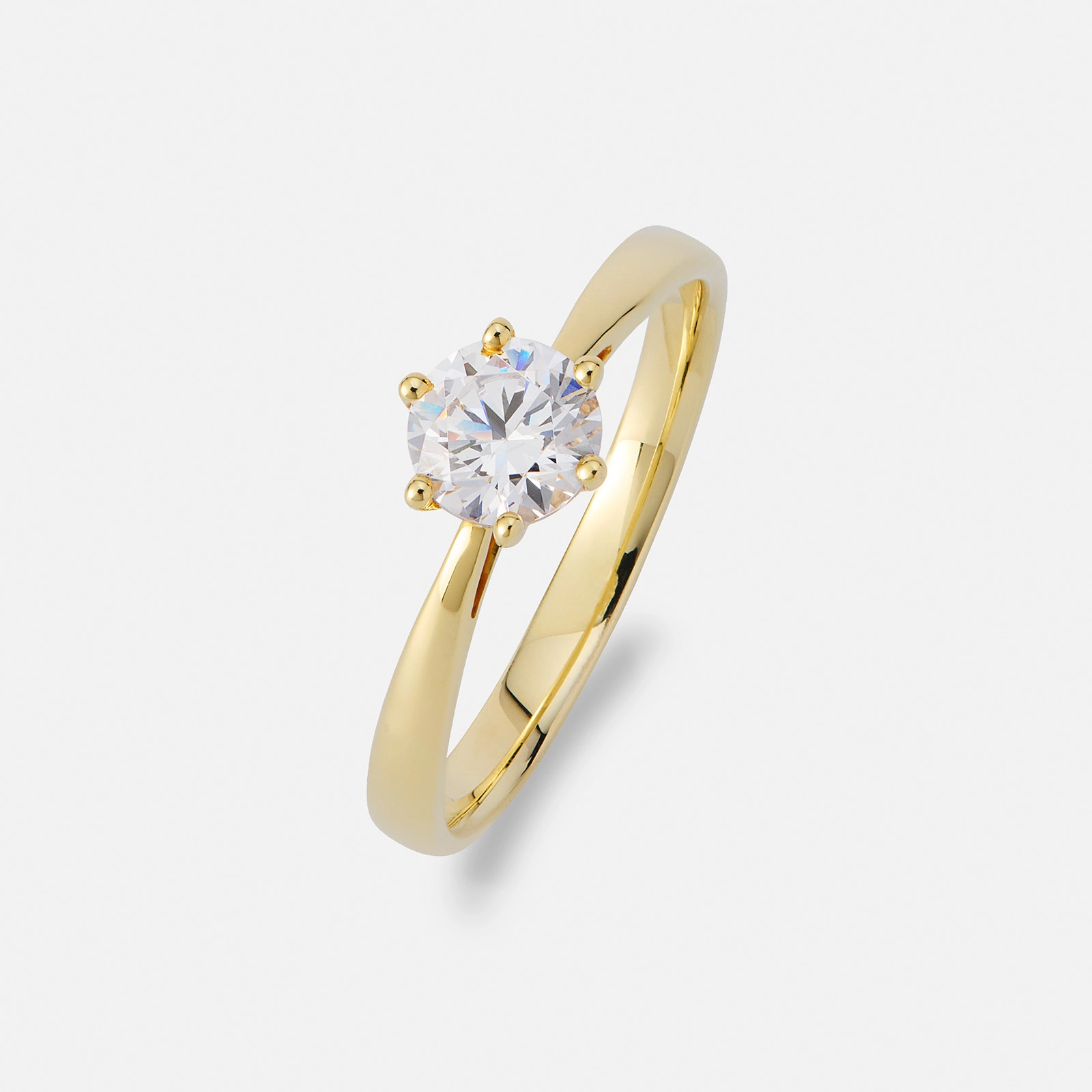 Solitärring 18k guld med 0,7 ct labbodlad diamant - 15,5
