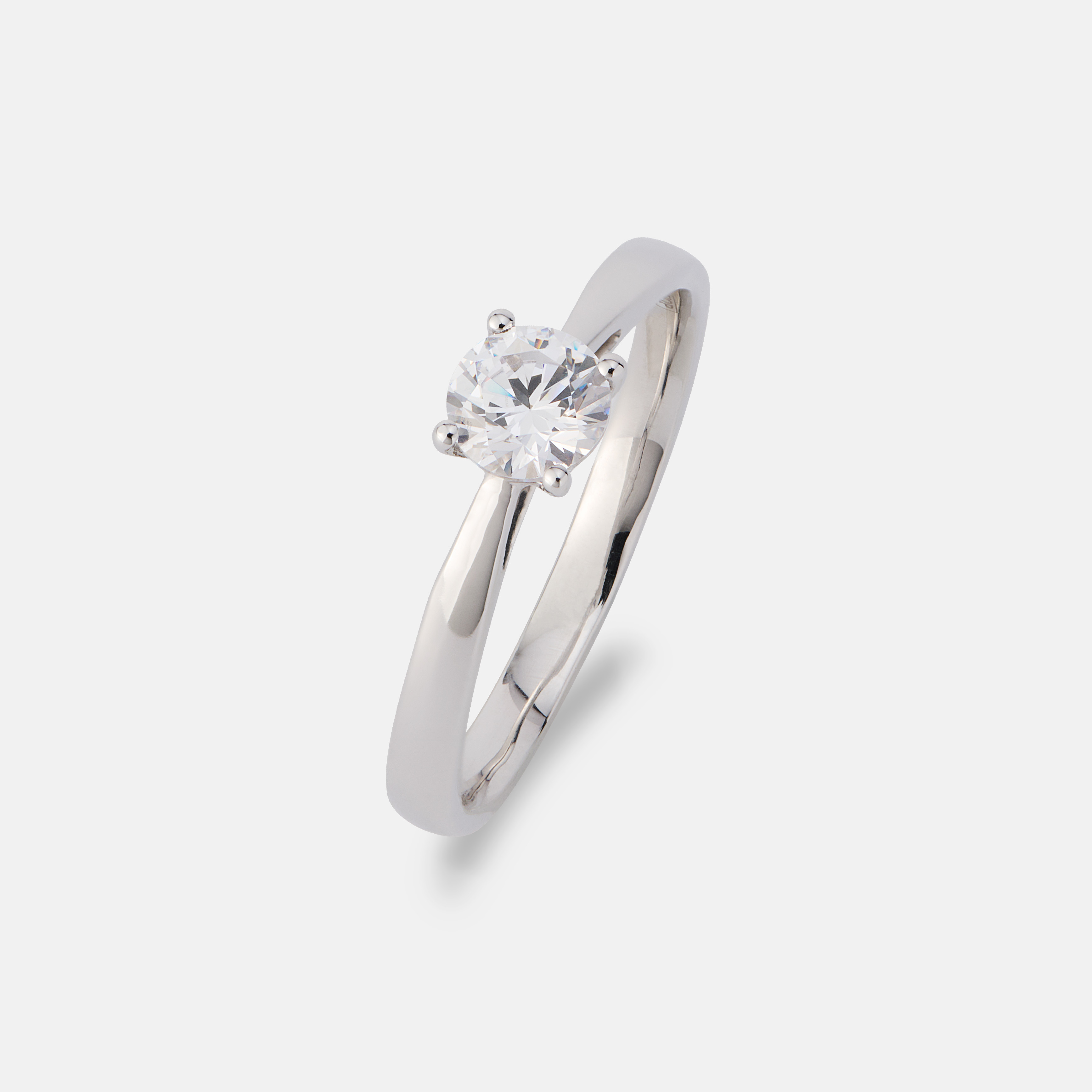 Solitärring 18k vitguld med 0,5 ct labbodlad diamant - 15,5