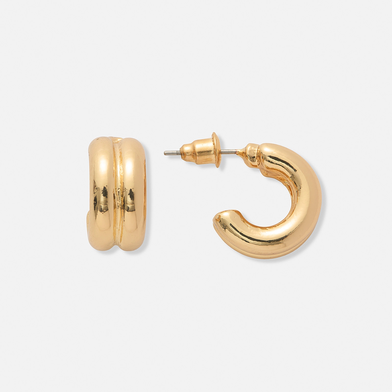 Guldf&auml;rgade &ouml;rh&auml;ngen, tv&aring;radiga hoops- 14 mm