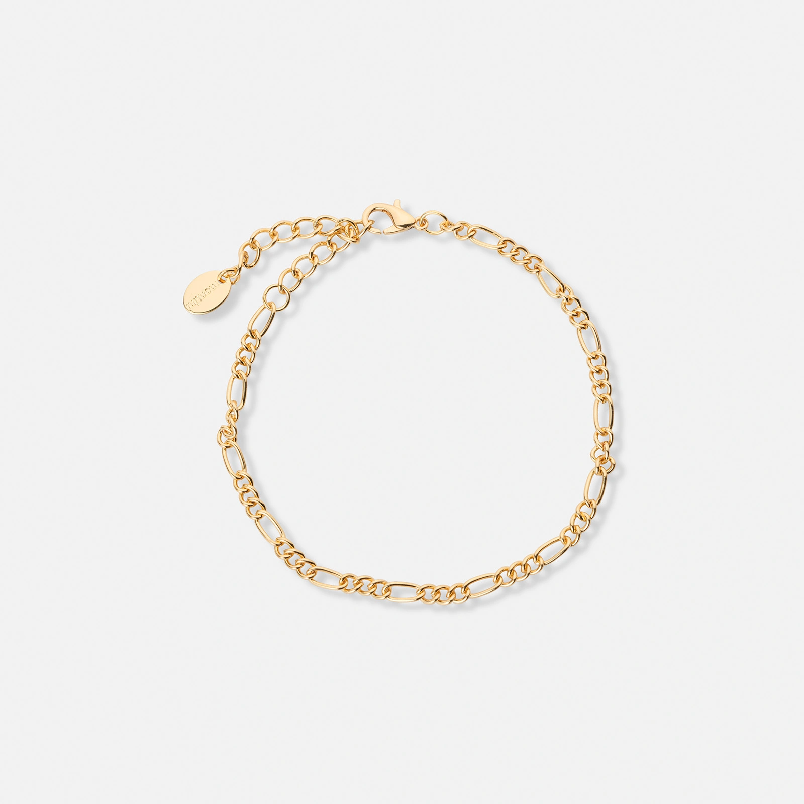 3-pack guldfärgade armband - 19,5+5 cm