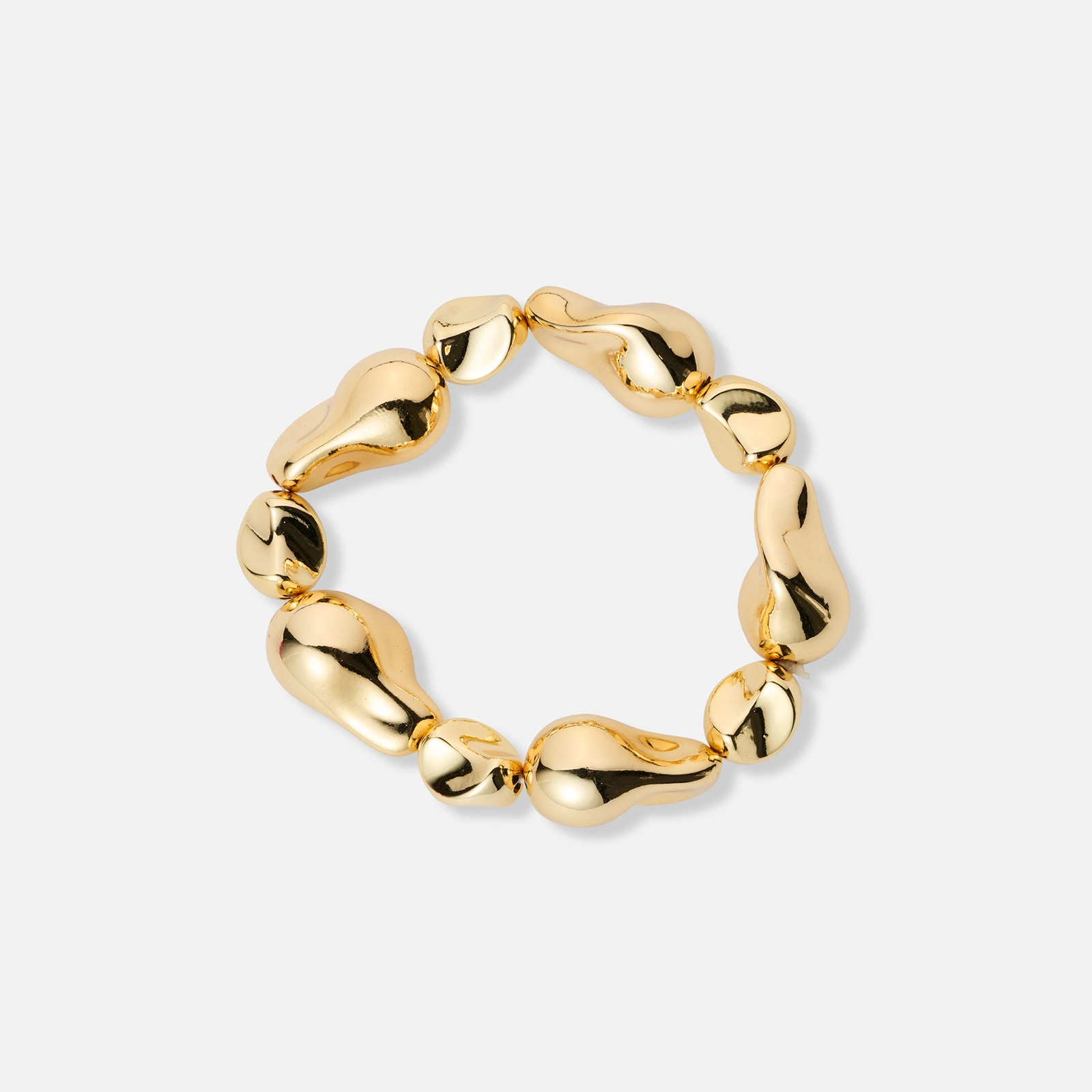 Guldf&auml;rgat armband, oj&auml;mna kulor - 17cm