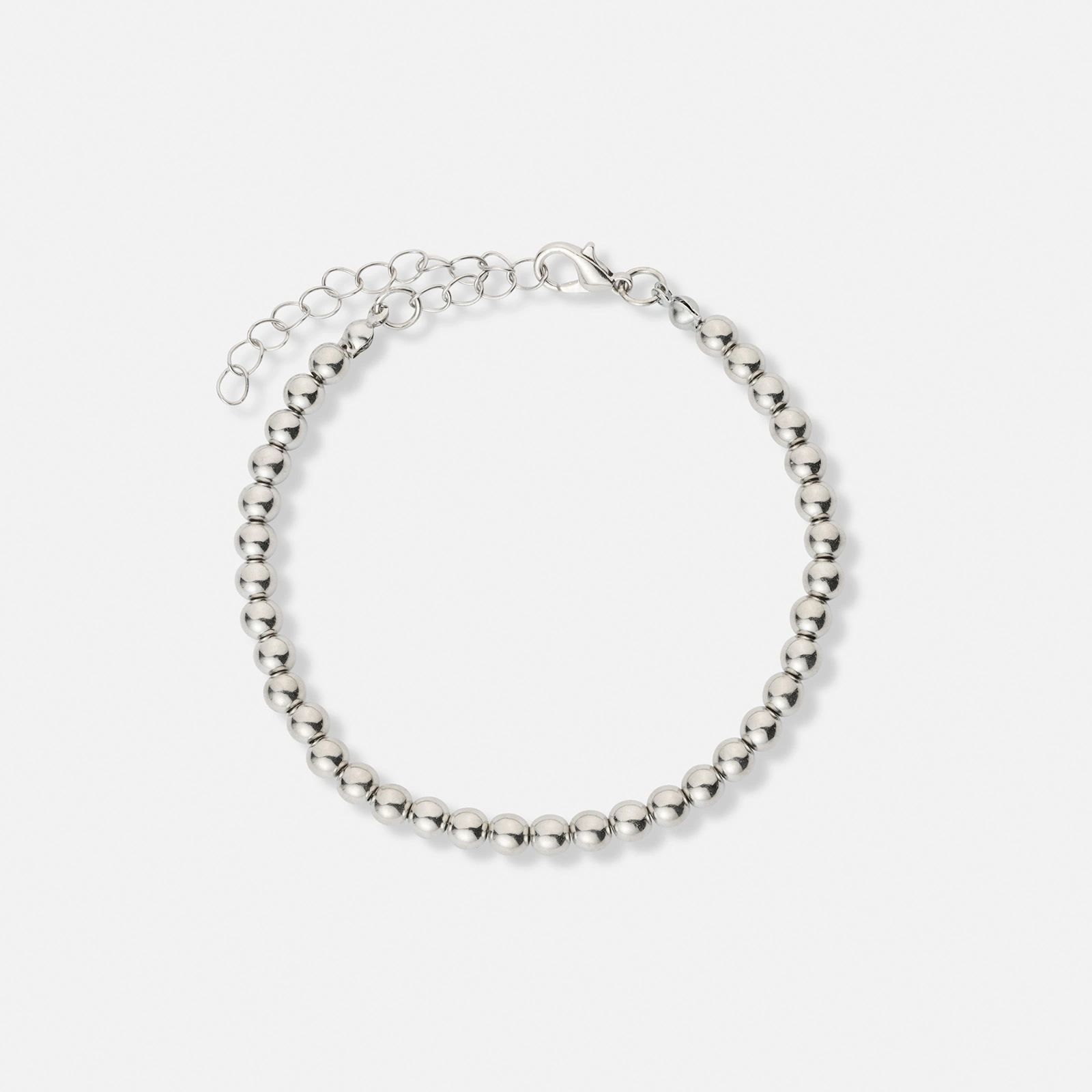 5-pack silverfärgade blandade armband - 17+5 cm