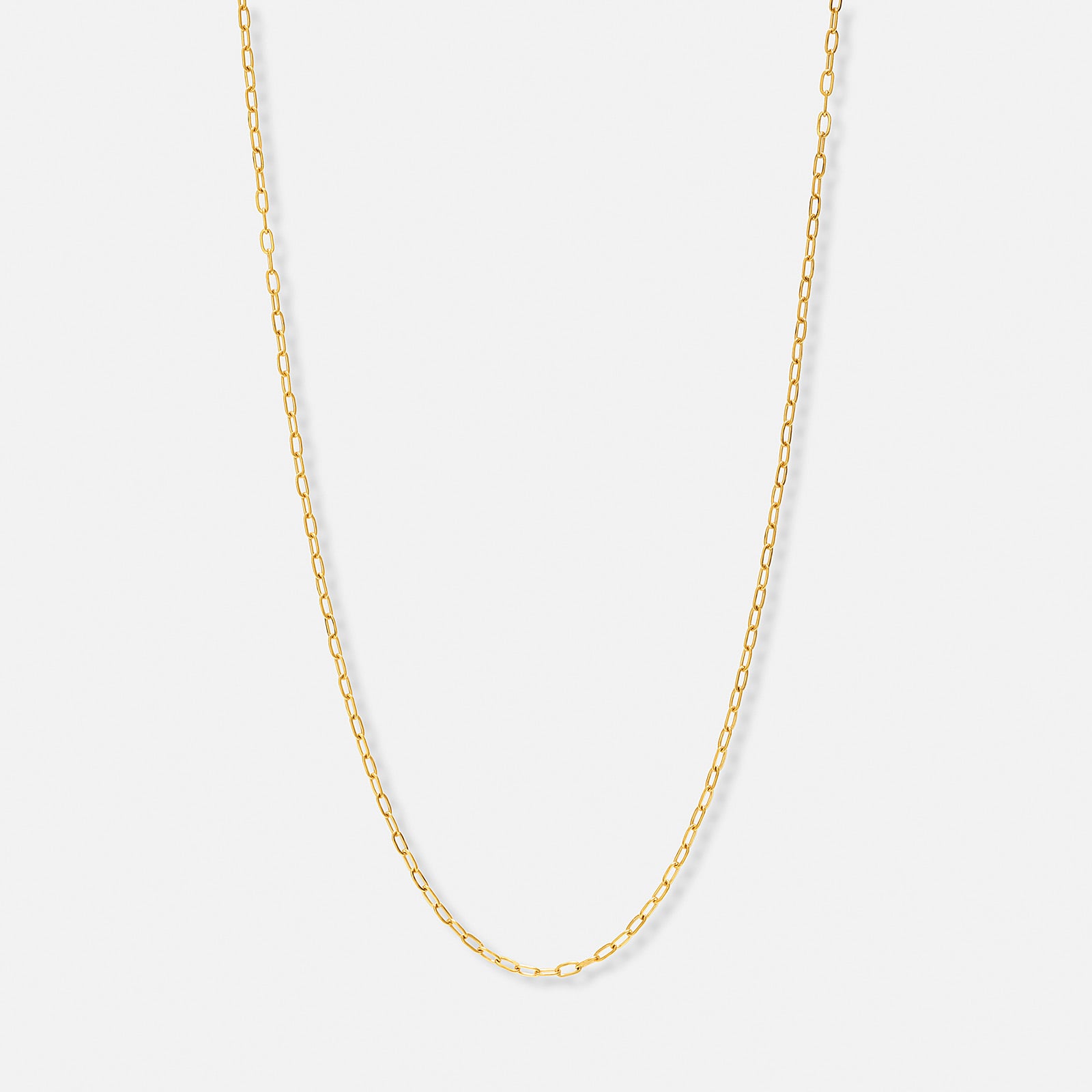 Guldpl&auml;terat st&aring;lhalsband Paperclip 2mm - 60+5cm